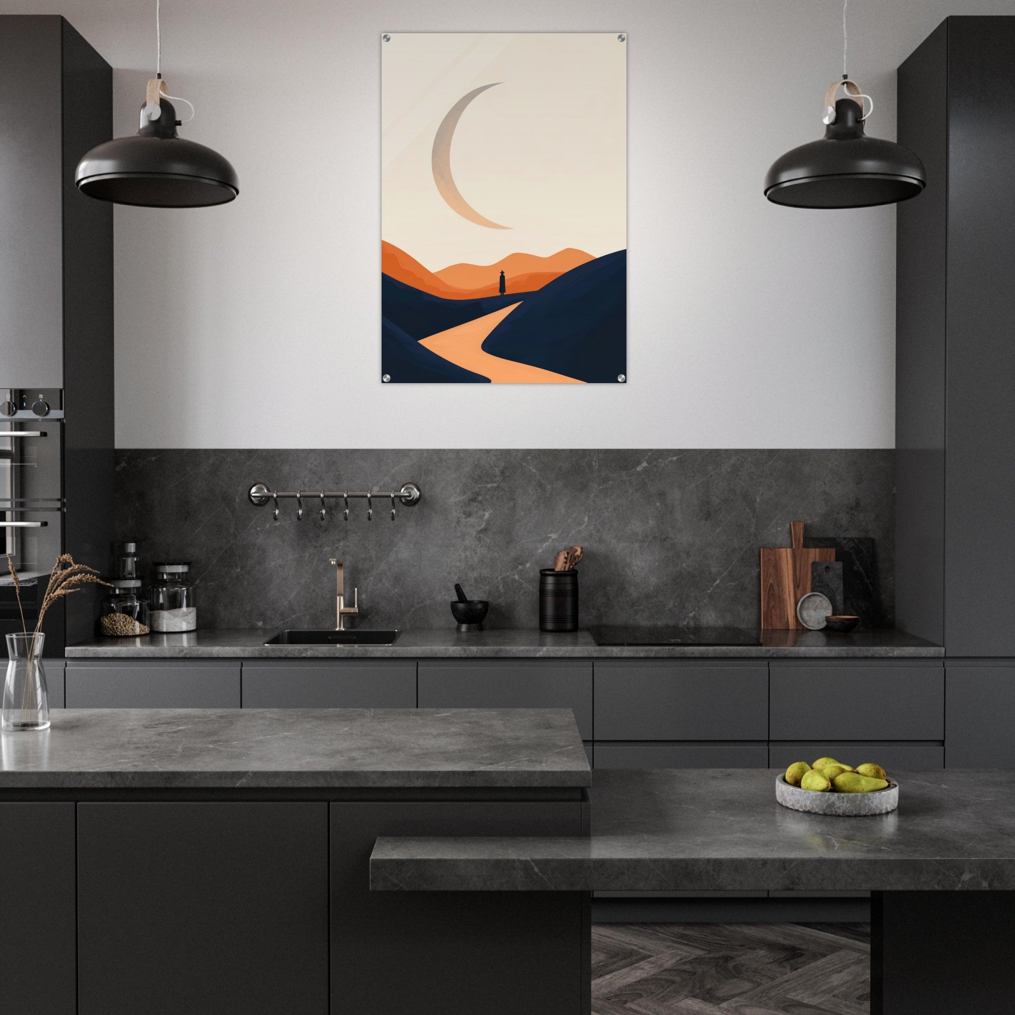 Acrylic Print Portrait - Minimalist Magical Landscape A sleek minimalist 4 - Shop Ai Art WebShop - Digital Art online Store