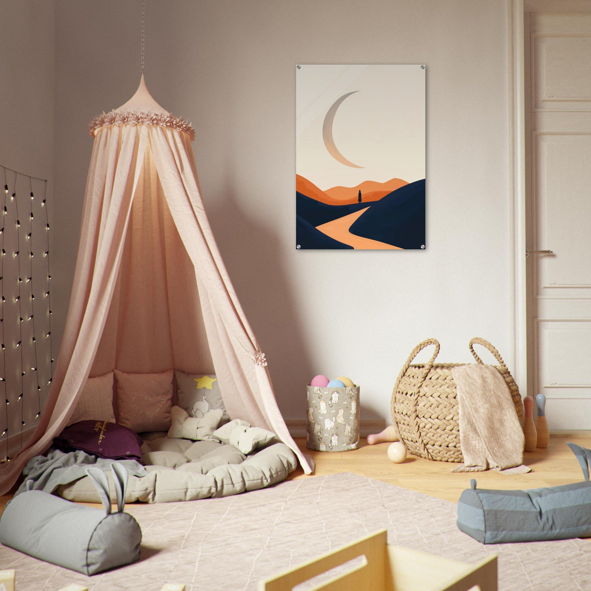 Acrylic Print Portrait - Minimalist Magical Landscape A sleek minimalist 4 - Shop Ai Art WebShop - Digital Art online Store