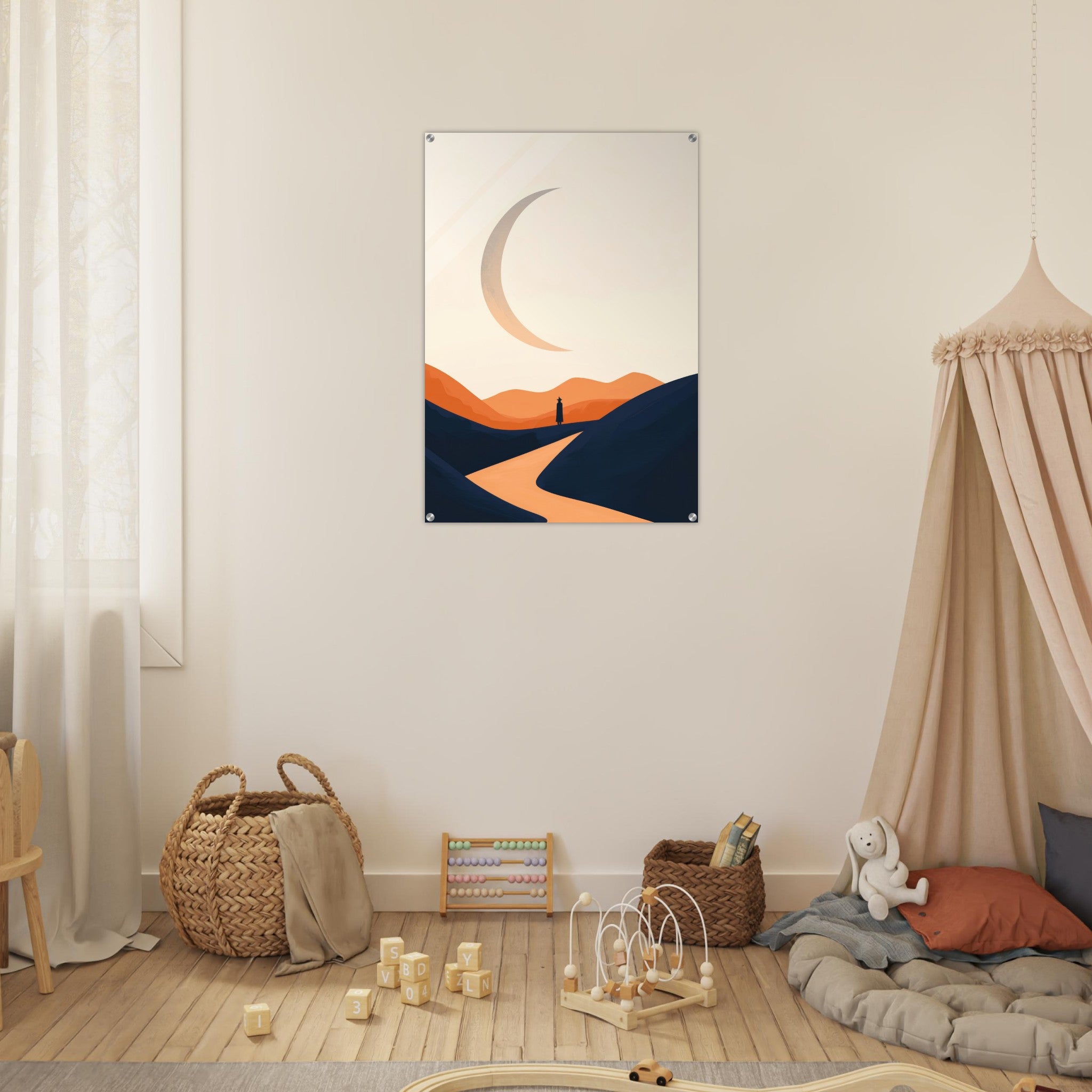 Acrylic Print Portrait - Minimalist Magical Landscape A sleek minimalist 4 - Shop Ai Art WebShop - Digital Art online Store