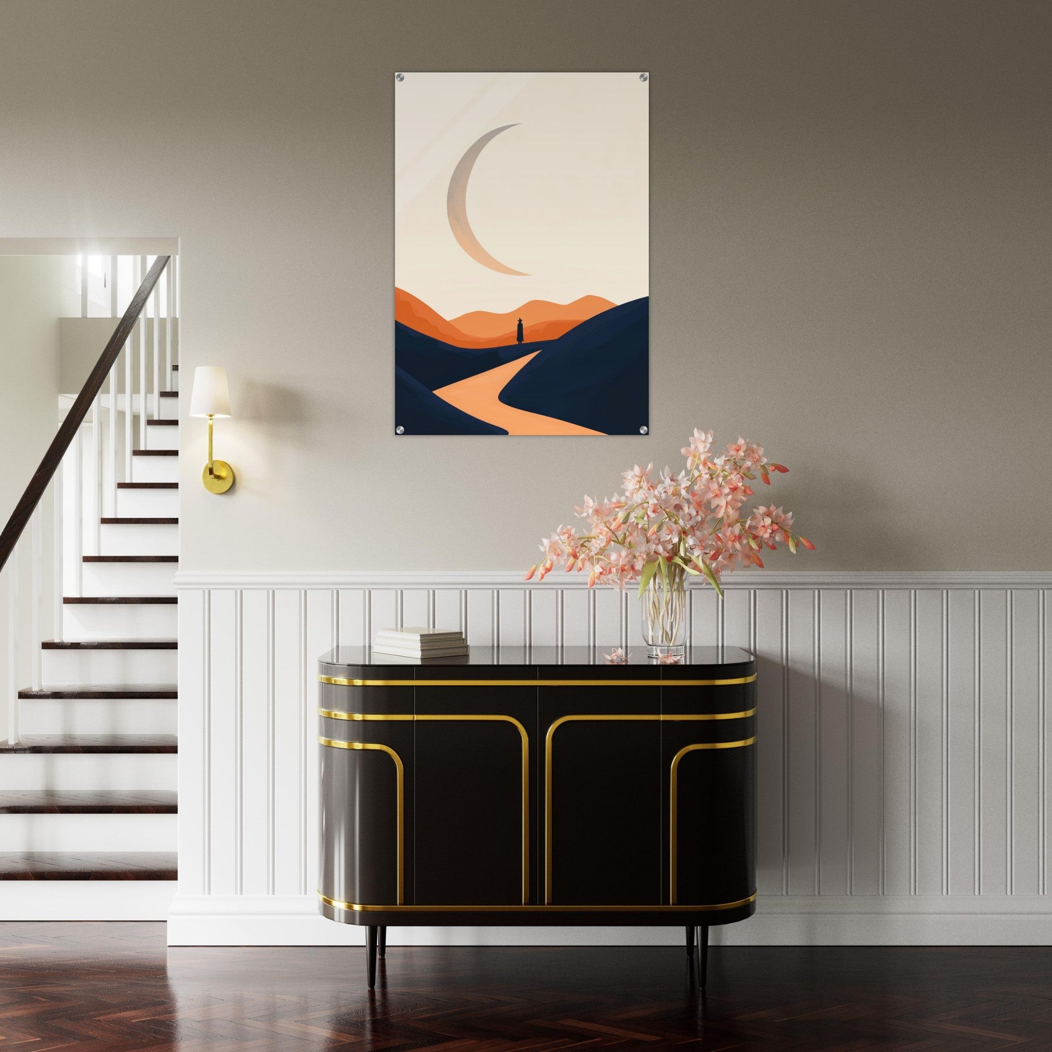 Acrylic Print Portrait - Minimalist Magical Landscape A sleek minimalist 4 - Shop Ai Art WebShop - Digital Art online Store