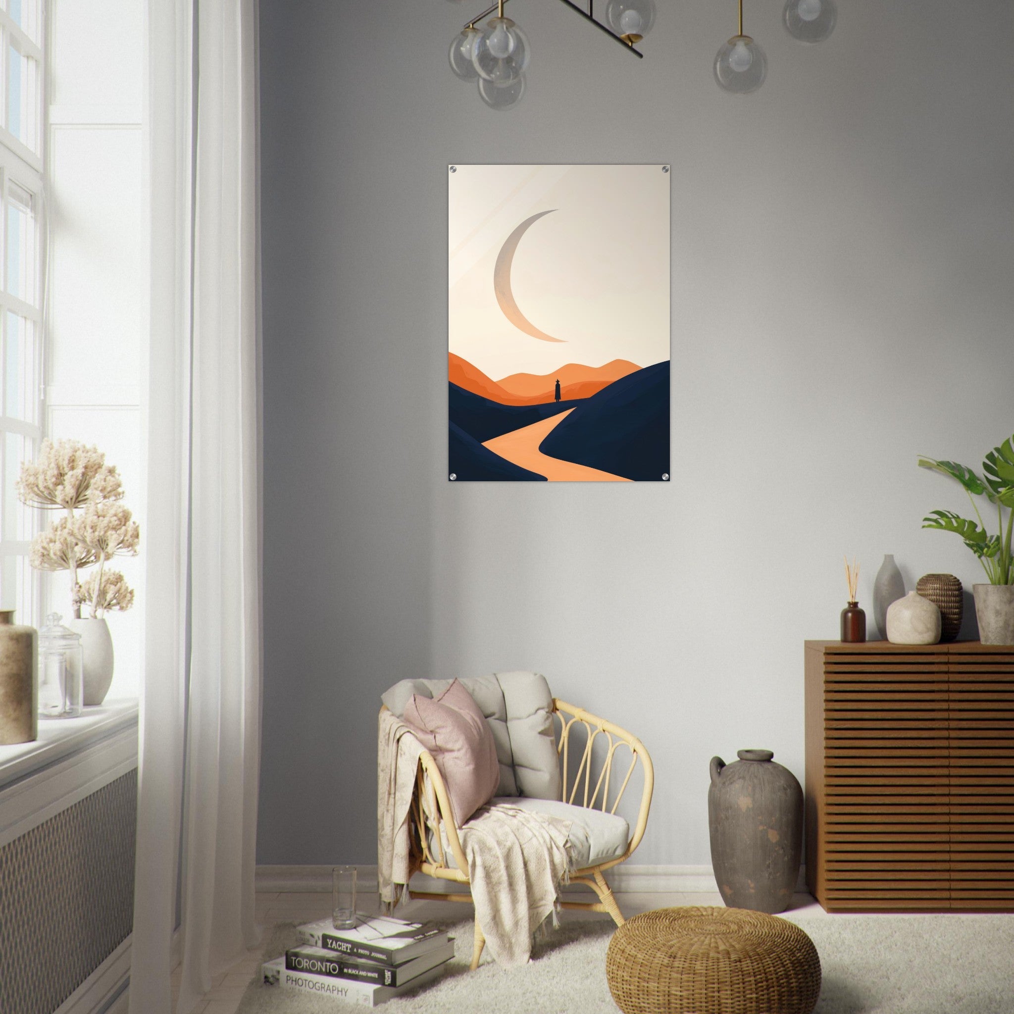 Acrylic Print Portrait - Minimalist Magical Landscape A sleek minimalist 4 - Shop Ai Art WebShop - Digital Art online Store