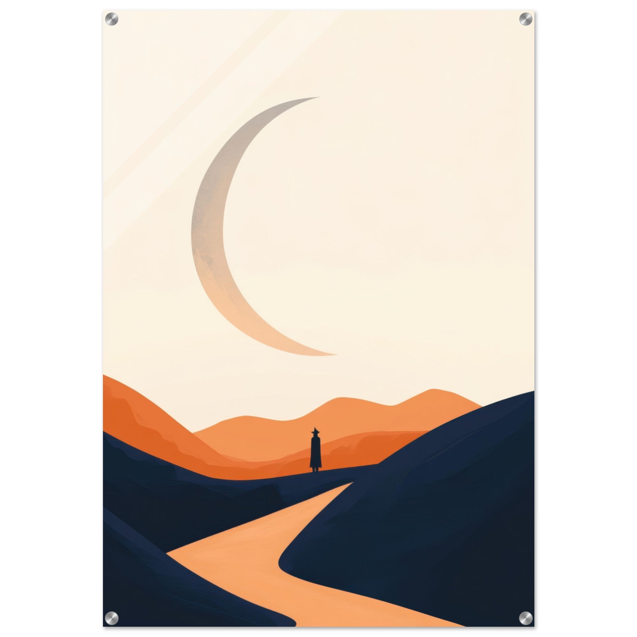 Acrylic Print Portrait - Minimalist Magical Landscape A sleek minimalist 4 - Shop Ai Art WebShop - Digital Art online Store