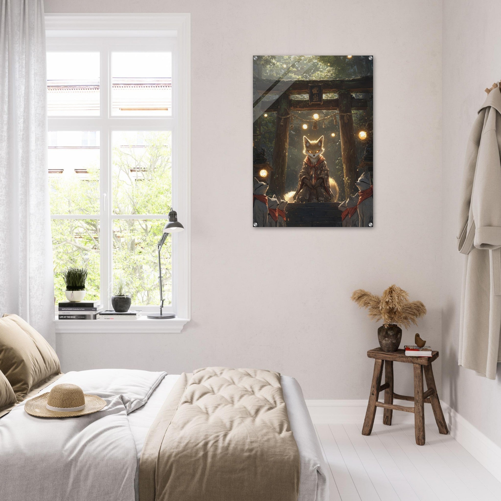 Acrylic Print Portrait - The Celestial Foxs Shrine Neo - Classical A nine - t - Shop Ai Art WebShop - Digital Art online Store