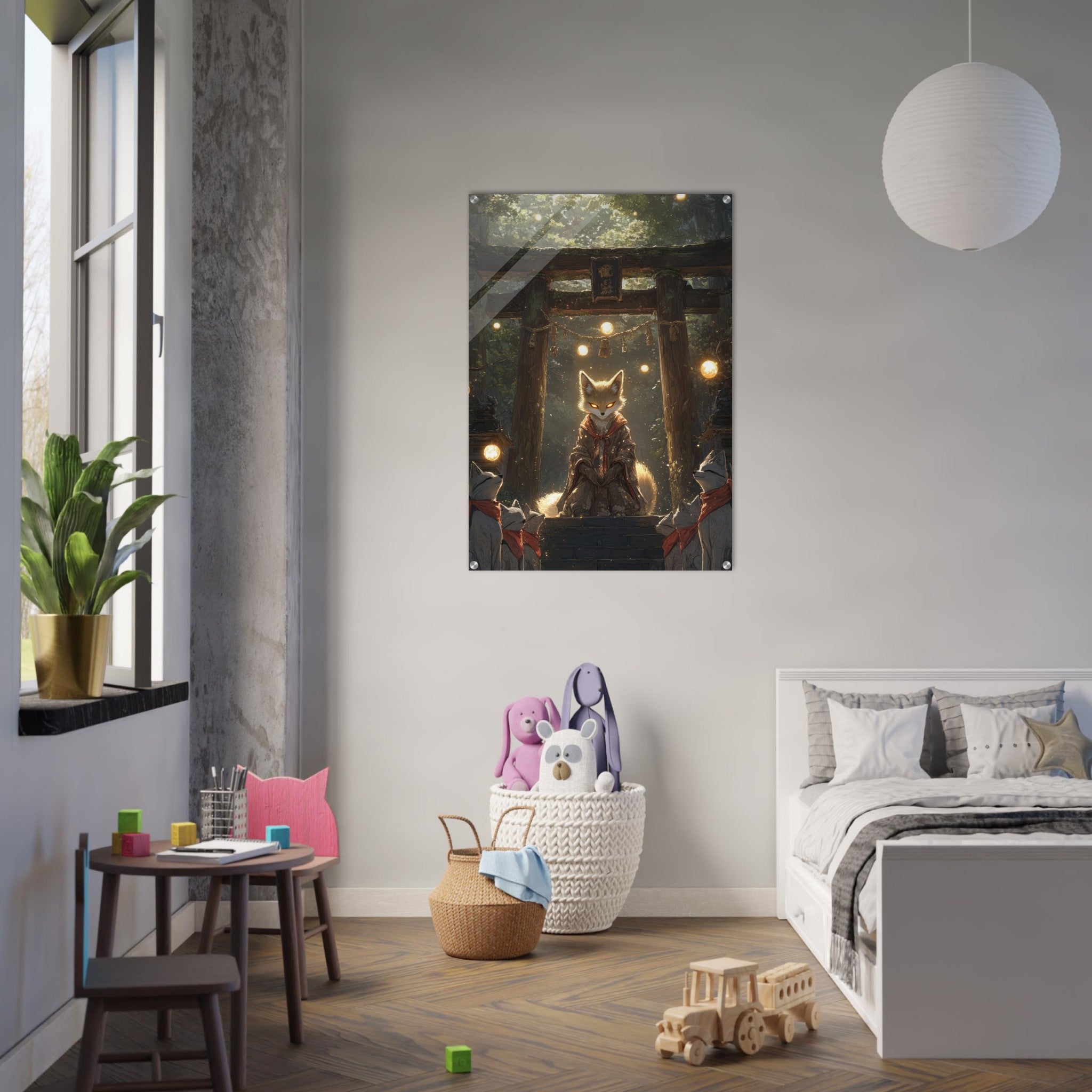 Acrylic Print Portrait - The Celestial Foxs Shrine Neo - Classical A nine - t - Shop Ai Art WebShop - Digital Art online Store