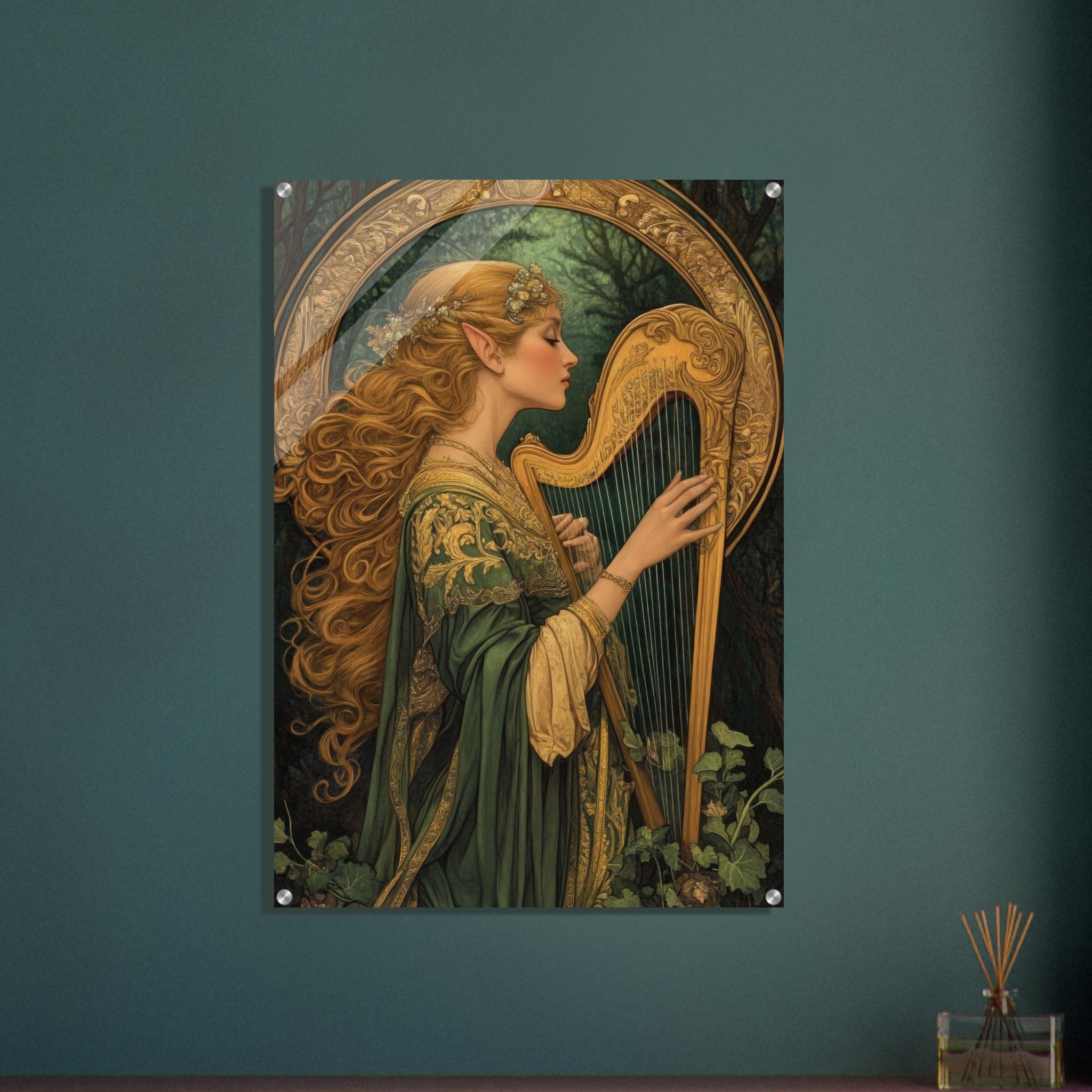 Acrylic Print Portrait - The Enchanted Minstrel of the Fae Court Art You 4 - Shop Ai Art WebShop - Digital Art online Store