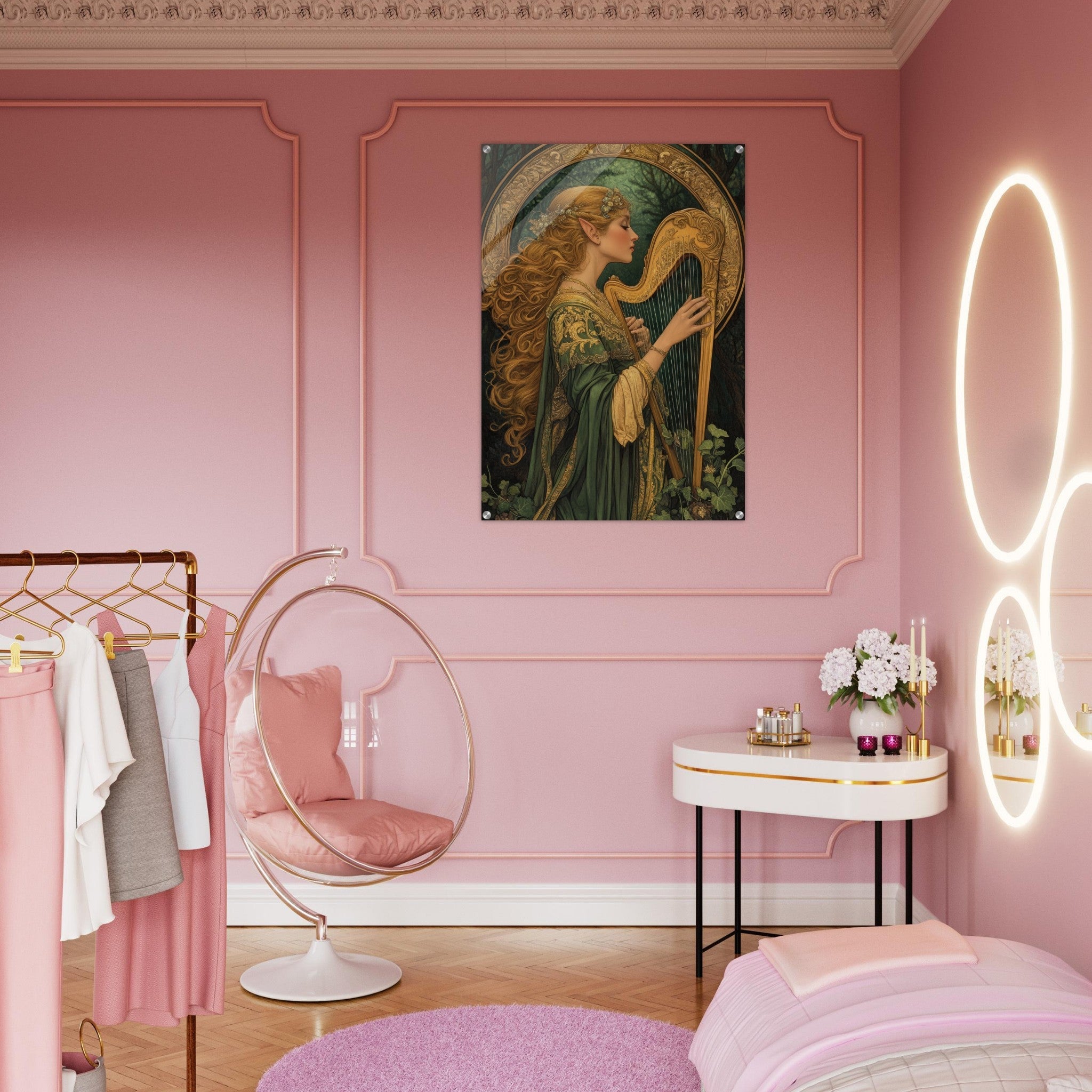 Acrylic Print Portrait - The Enchanted Minstrel of the Fae Court Art You 4 - Shop Ai Art WebShop - Digital Art online Store