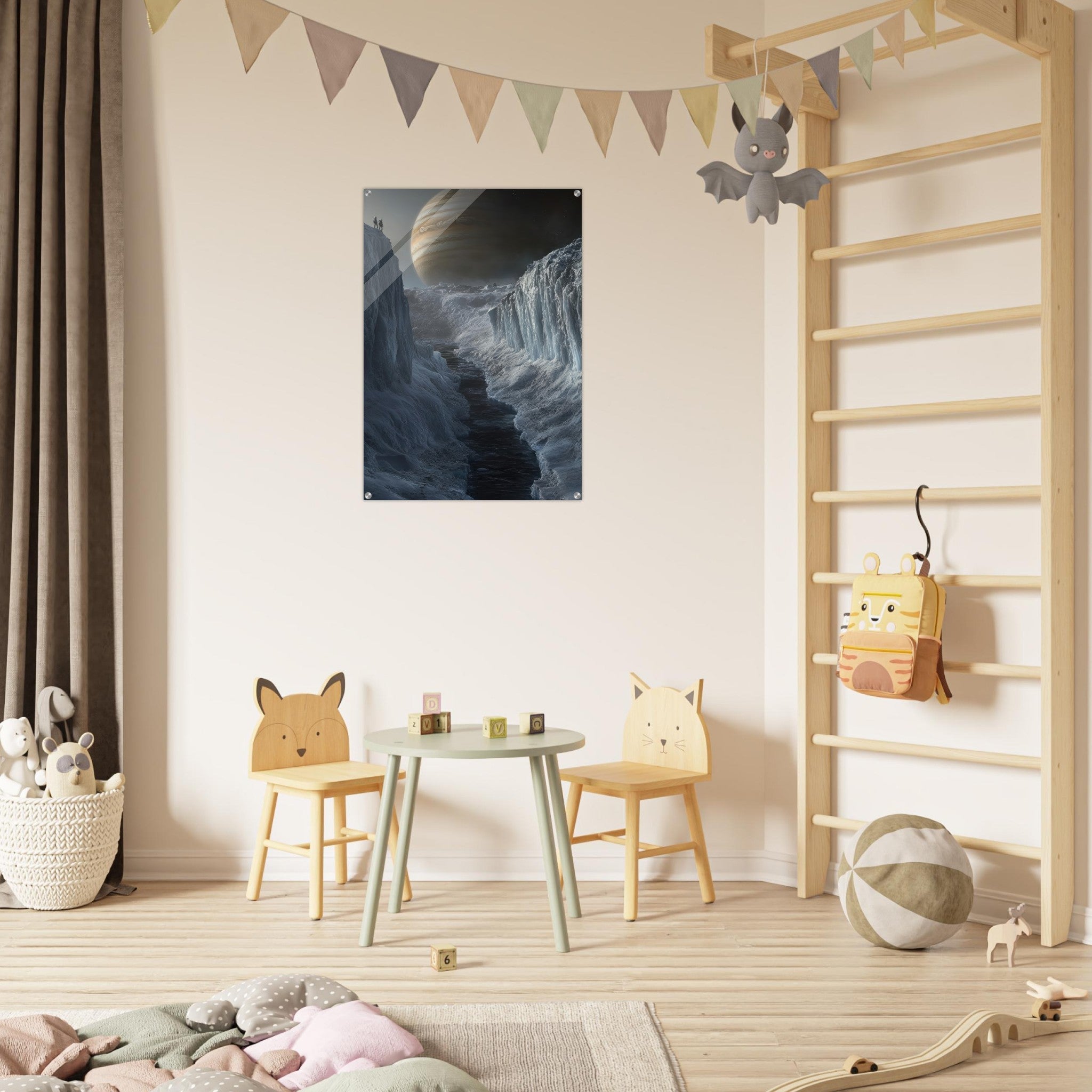 Acrylic Print Portrait - The Frozen Wasteland of Europa An expedition tea 2 - Shop Ai Art WebShop - Digital Art online Store