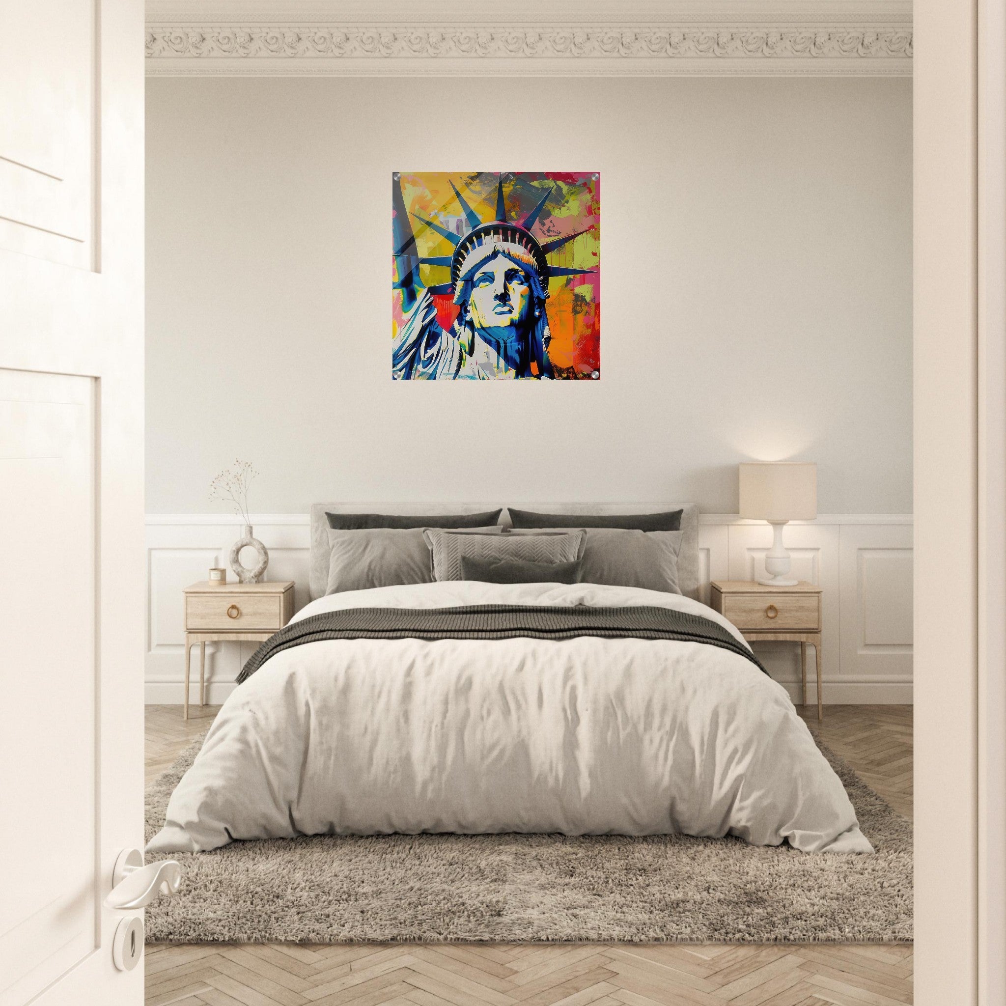 Acrylic Print Square - American pop art abstract art style - Shop Ai Art WebShop - Digital Art online Store