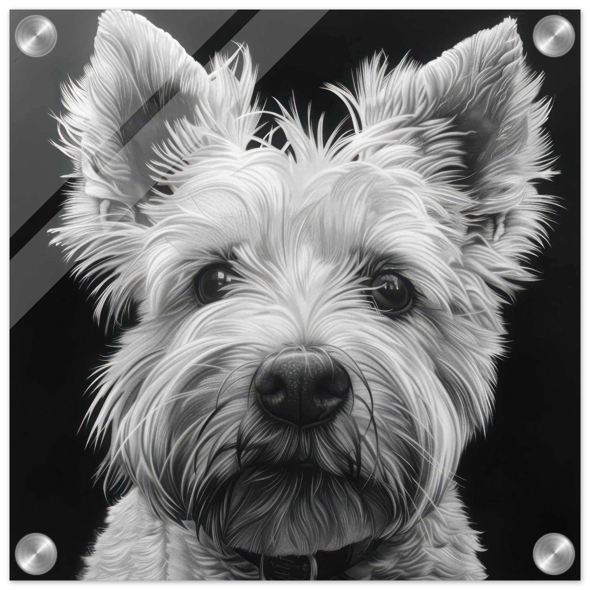 Acrylic Print Square - Dogs Westie Art - Shop Ai Art WebShop - Digital Art online Store