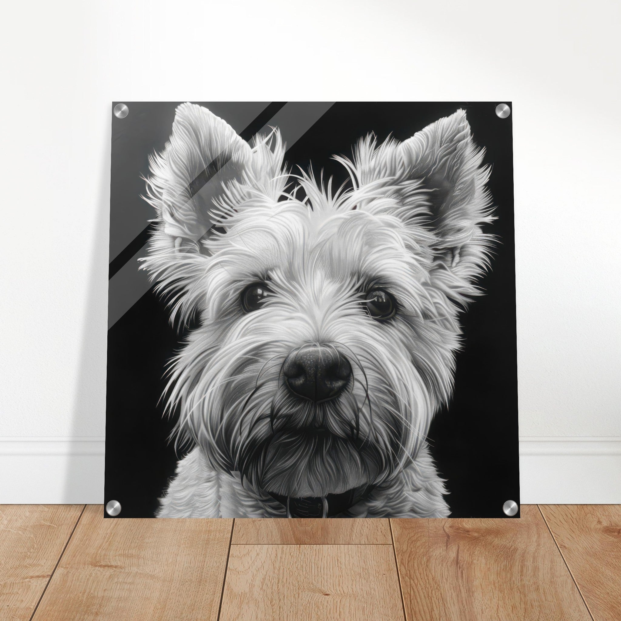 Acrylic Print Square - Dogs Westie Art - Shop Ai Art WebShop - Digital Art online Store