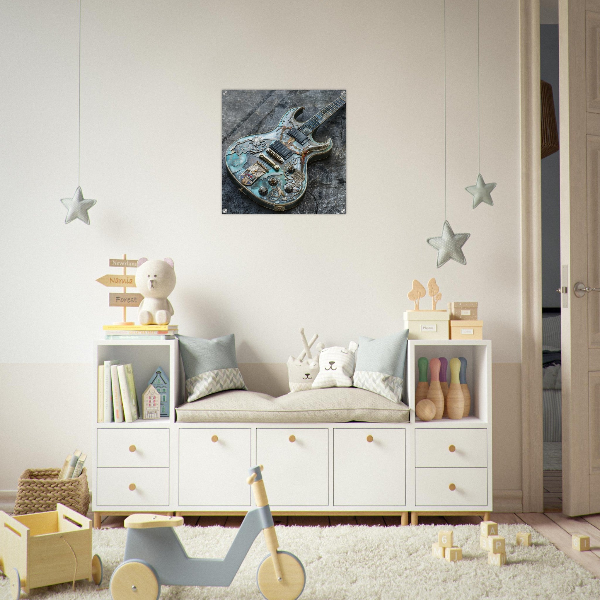 Acrylic Print Square - Guitar Art - Shop Ai Art WebShop - Digital Art online Store