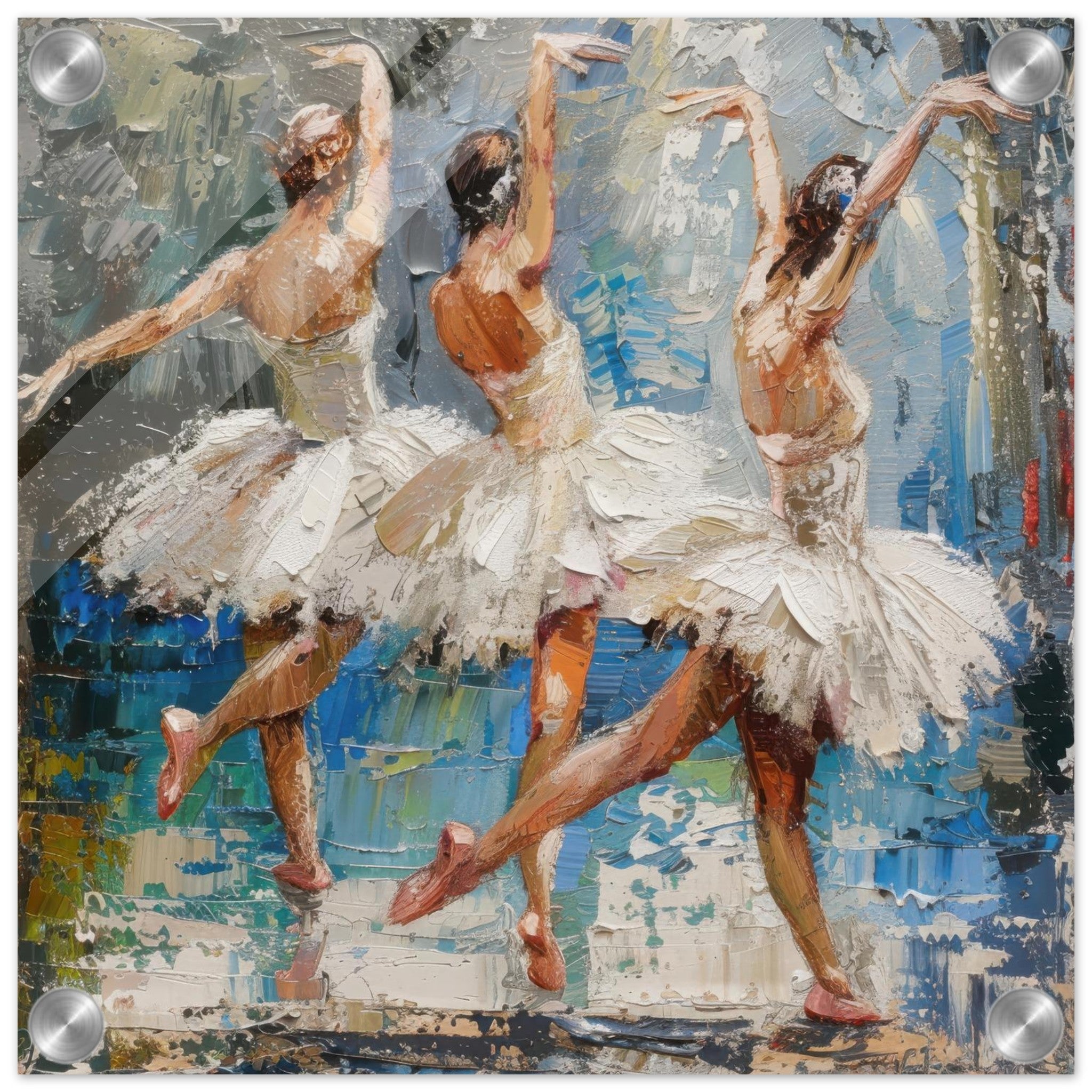 Acrylic Print Square - Impressionism ballet dansers dancing the swan - Shop Ai Art WebShop - Digital Art online Store