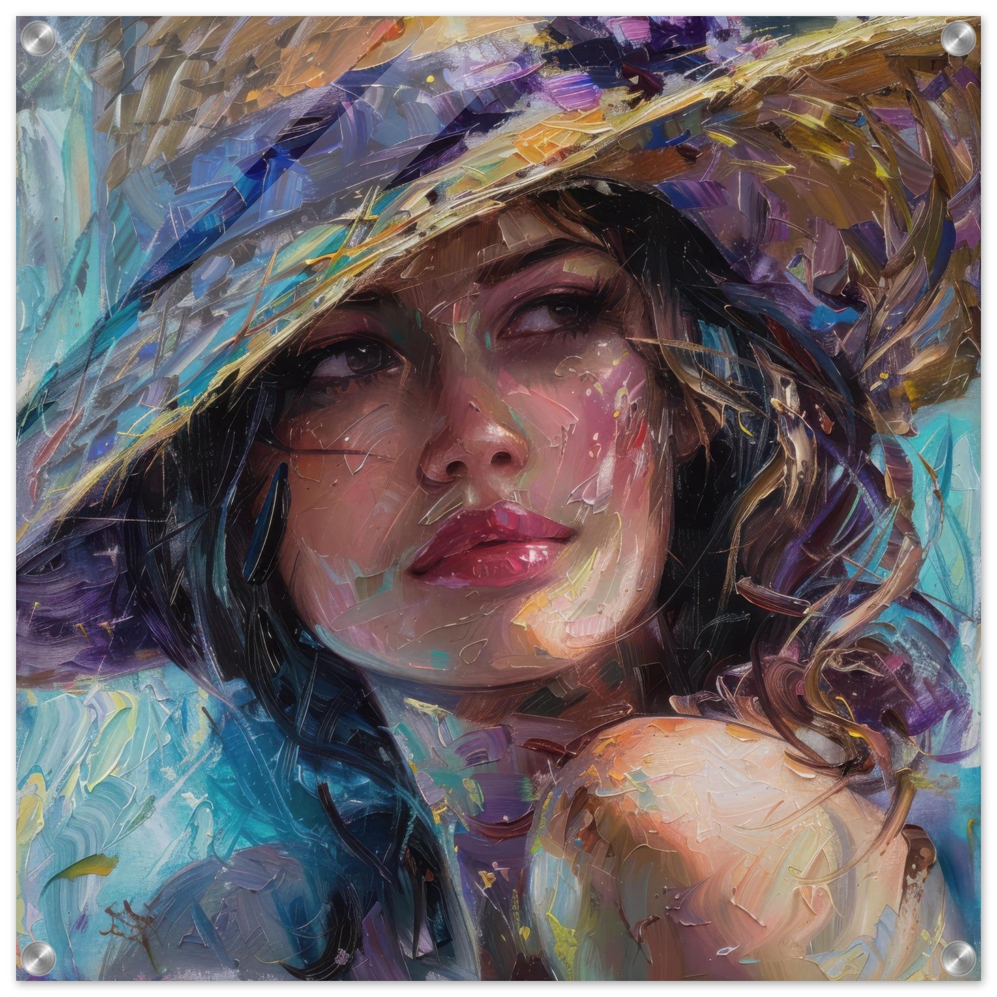 Acrylic Print Square - impressionism Hot Women 3 - Shop Ai Art WebShop - Digital Art online Store