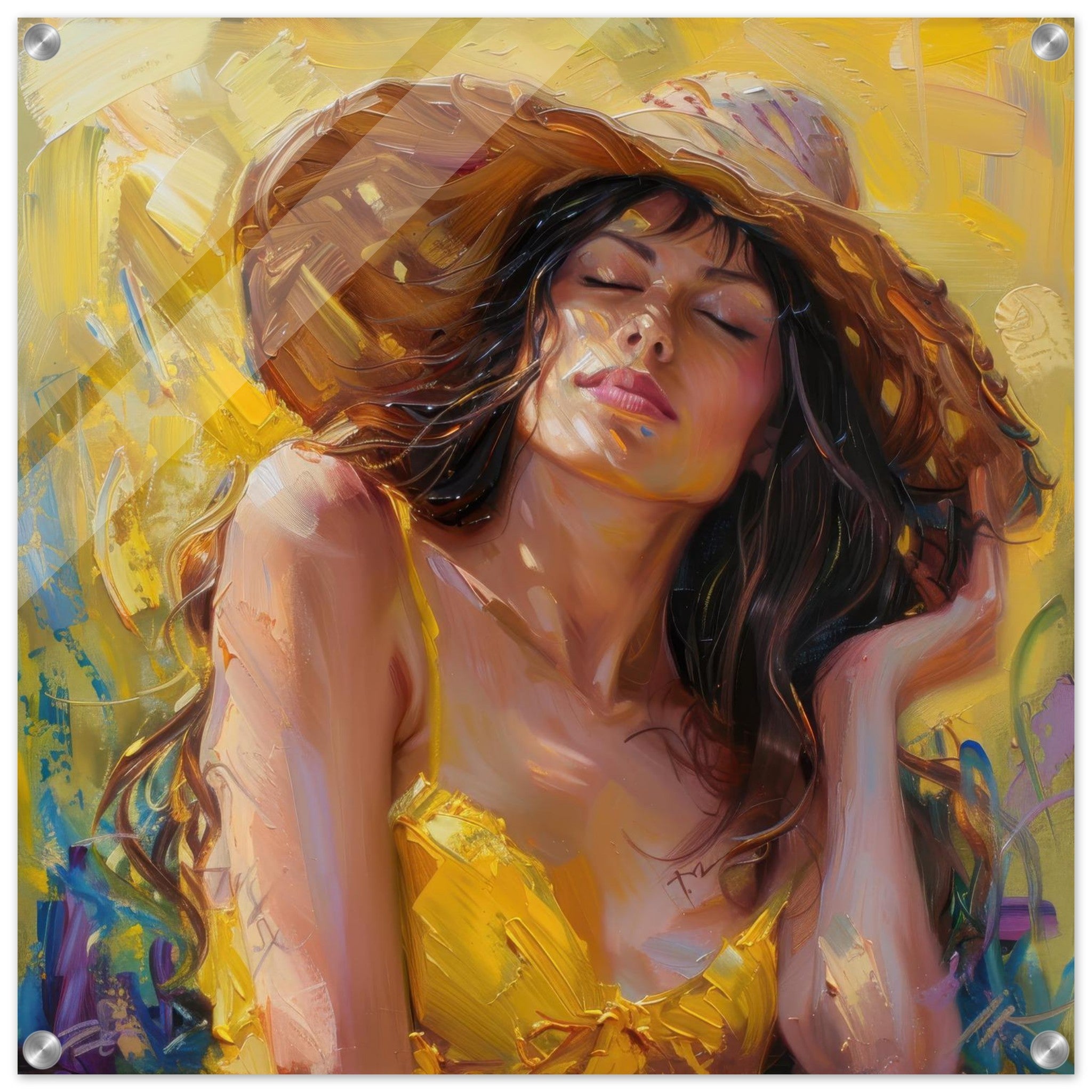 Acrylic Print Square - impressionism Hot Women - Shop Ai Art WebShop - Digital Art online Store