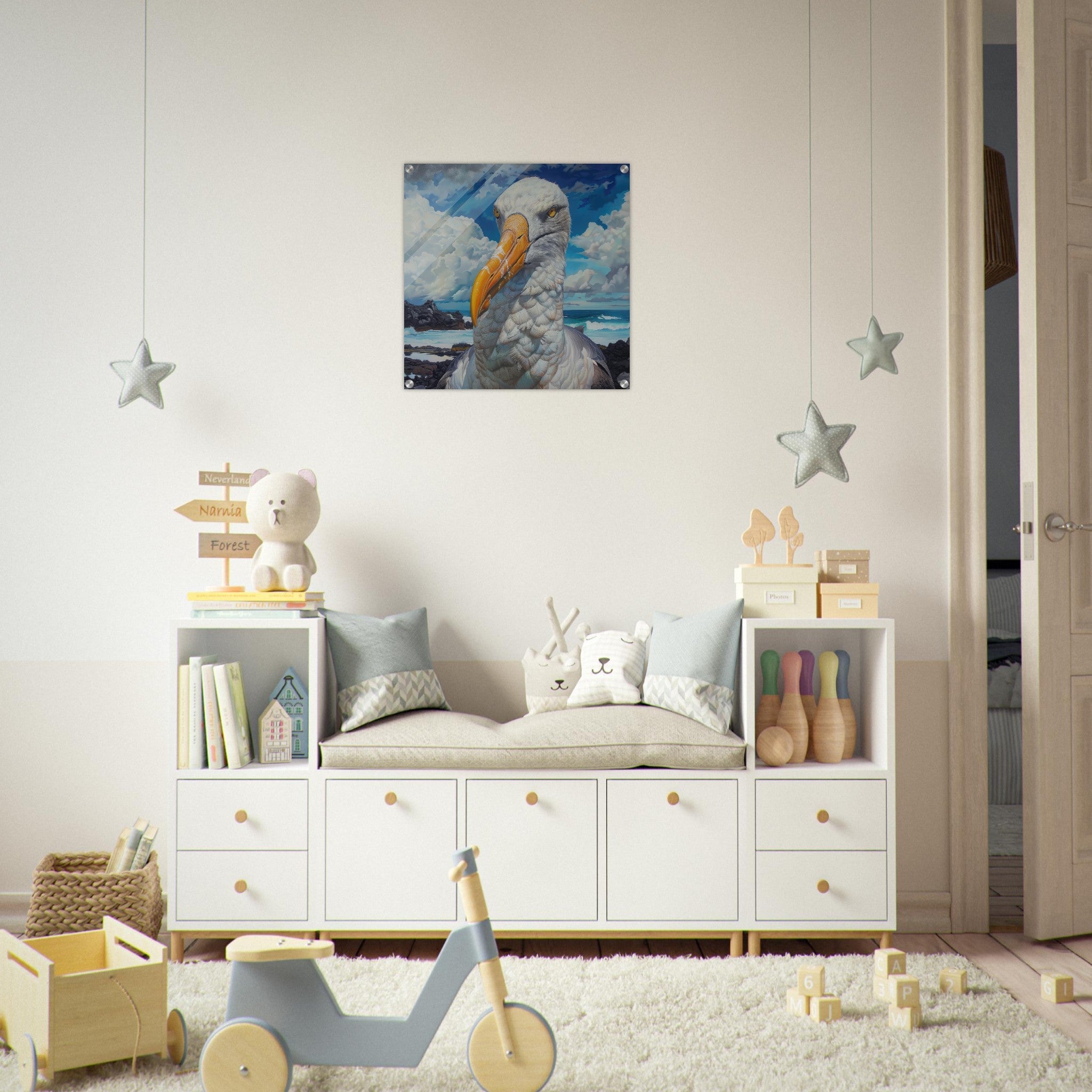 Acrylic Print Square - Rough Nature Galapagos Albatros 2 - Shop Ai Art WebShop - Digital Art online Store