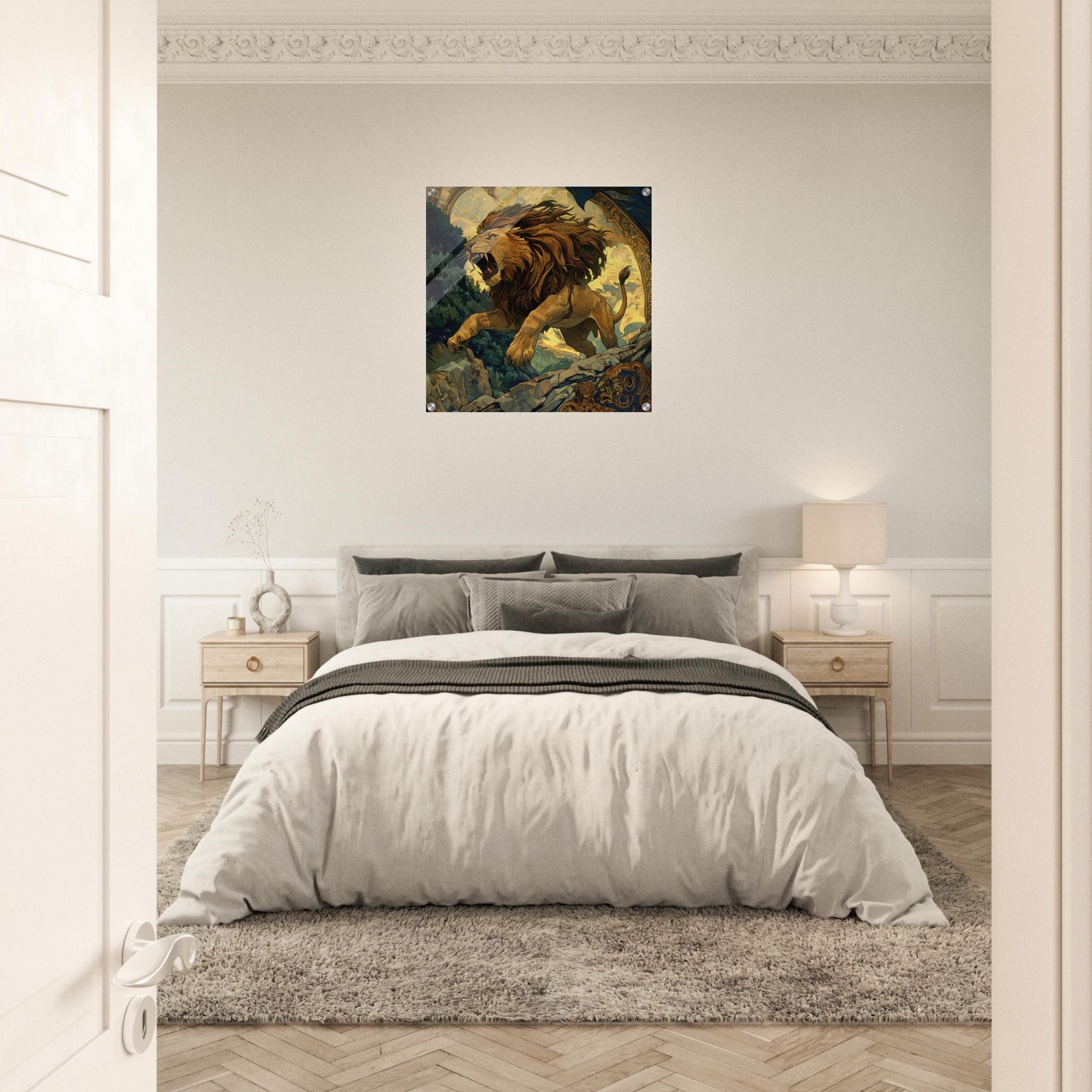 Acrylic Print Square - The Nemean Lion - Ai Art Force