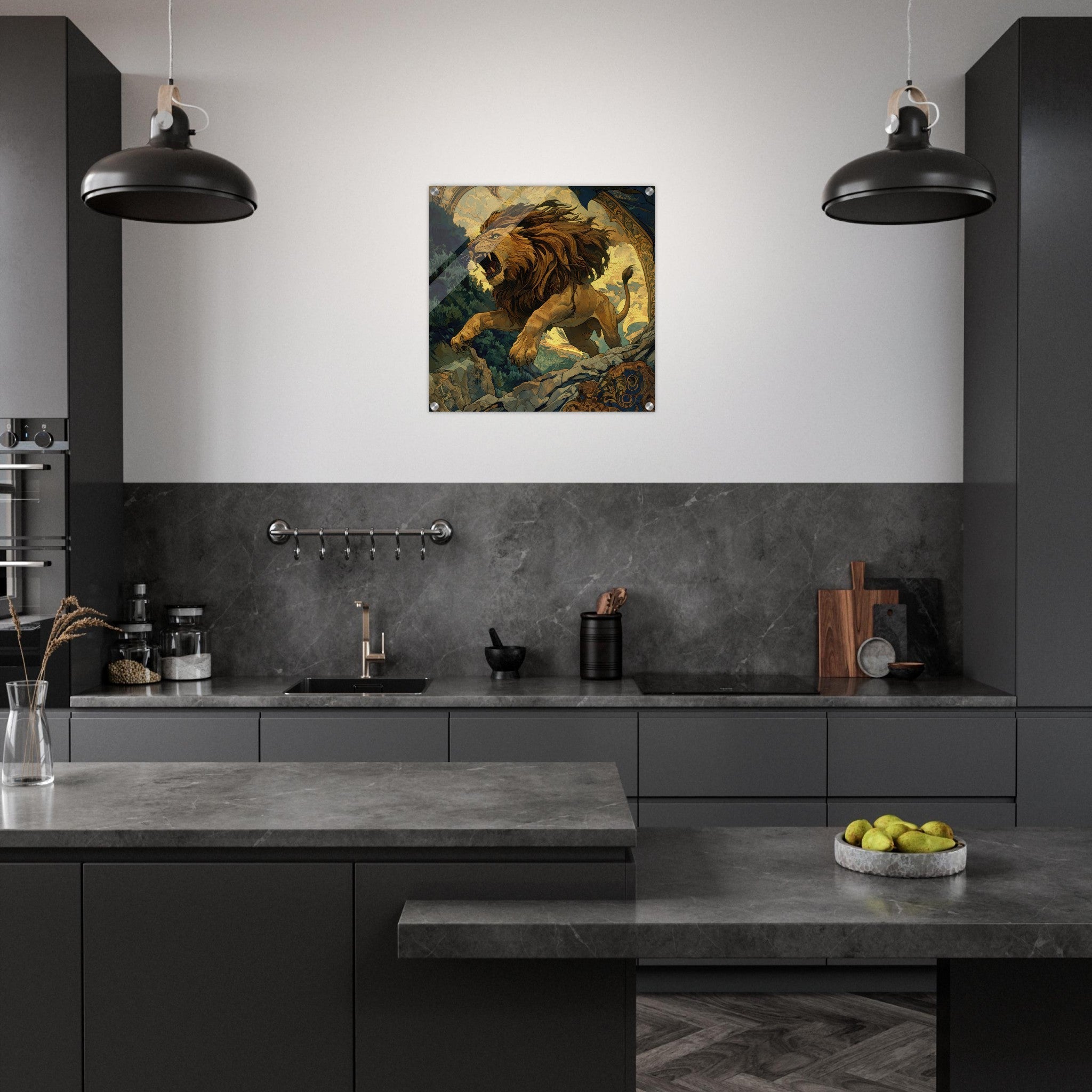 Acrylic Print Square - The Nemean Lion - Ai Art Force