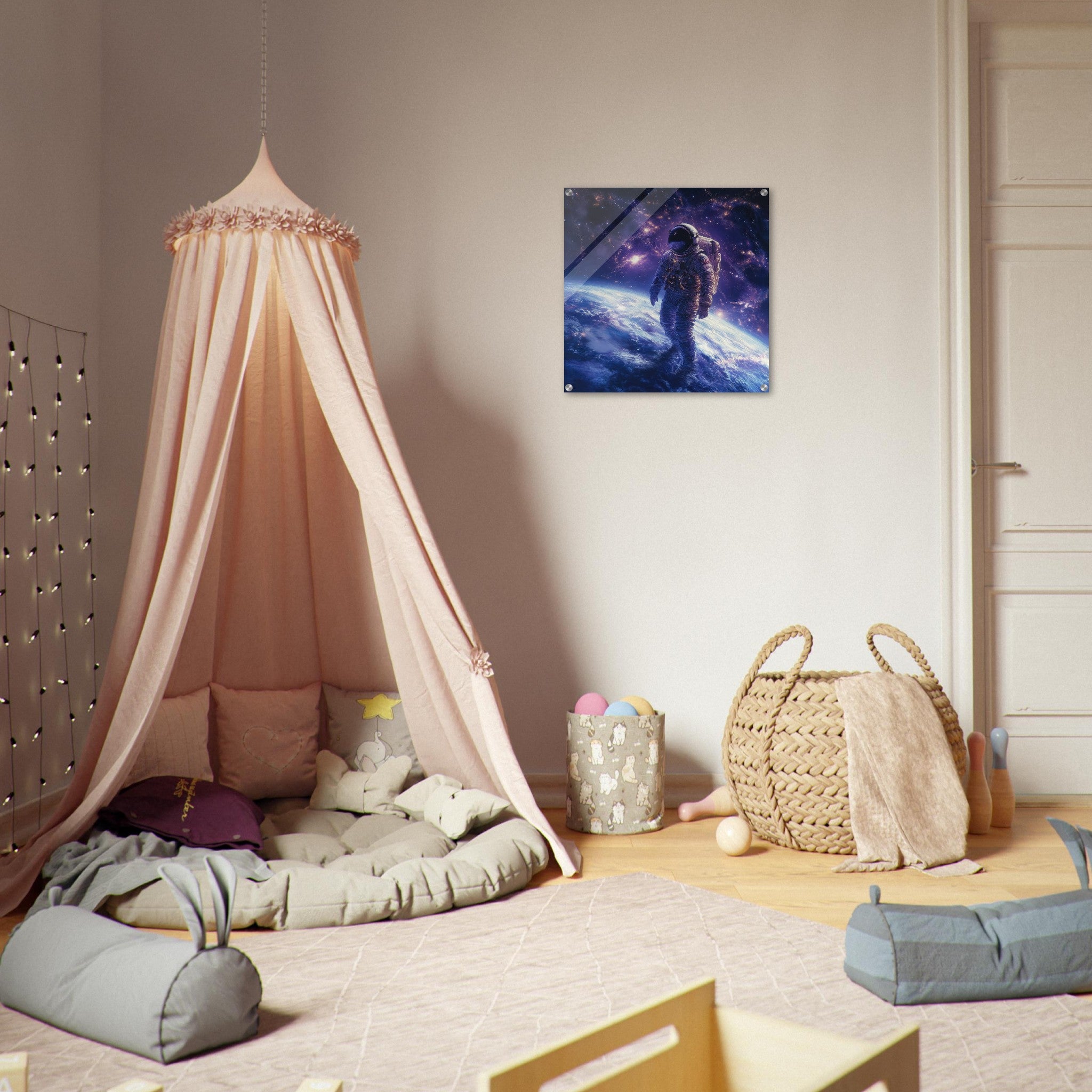 Acrylic Print Square - The role of space exploration in uniting humanit 1 - Shop Ai Art WebShop - Digital Art online Store