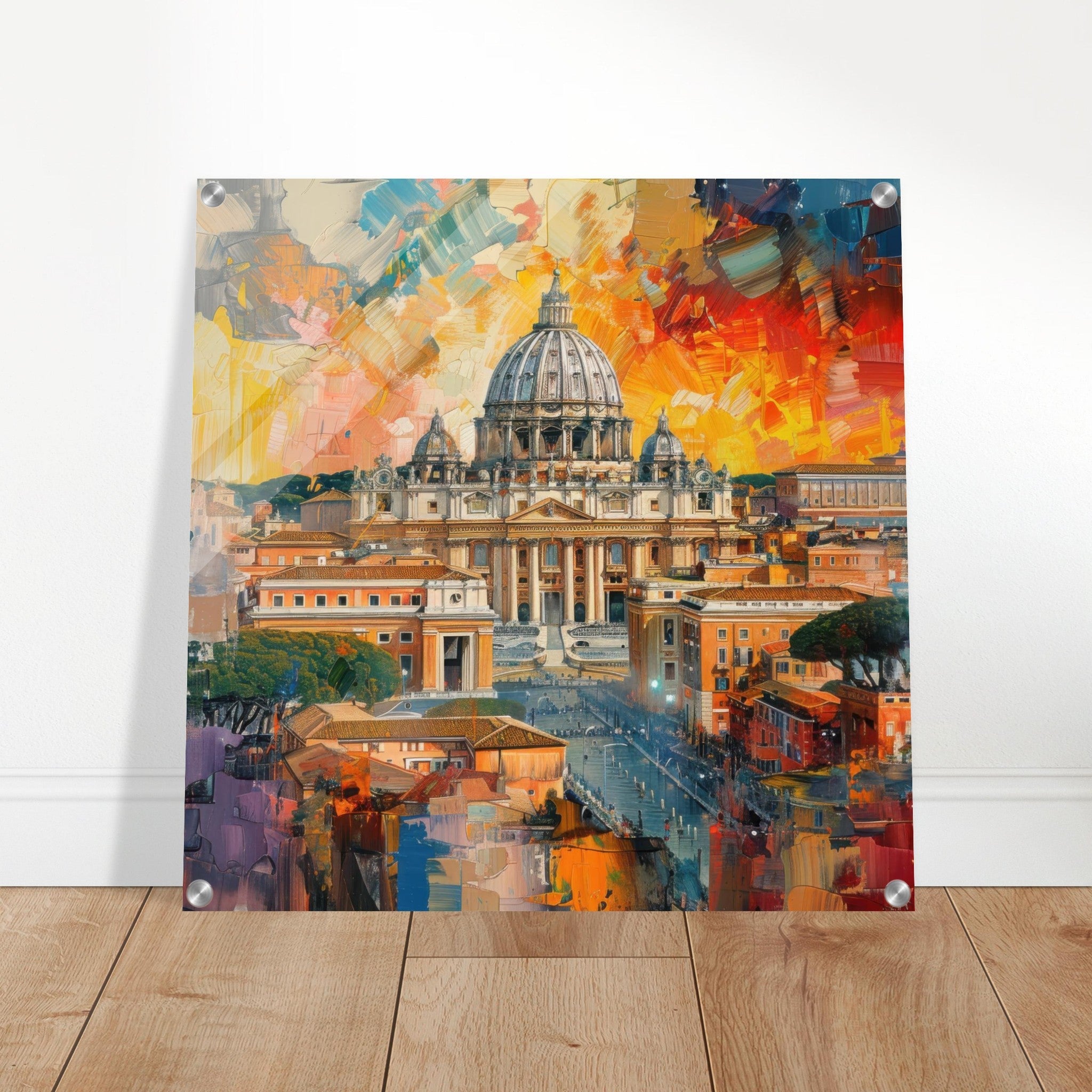 Acrylic Print Square - The Sacred Vesture abstract art style - Shop Ai Art WebShop - Digital Art online Store