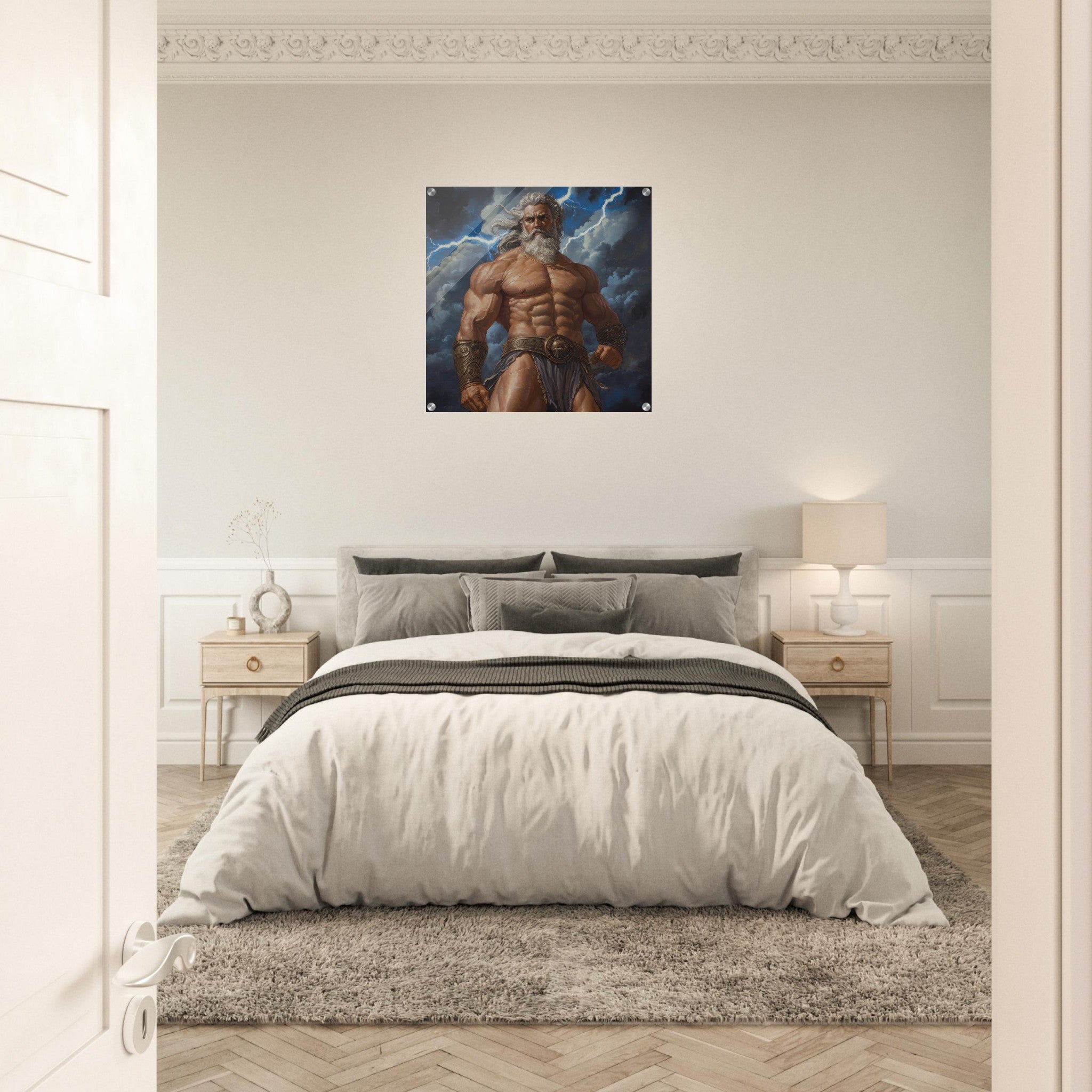 Acrylic Print Square - Zeus on Mount Olympus - Shop Ai Art WebShop - Digital Art online Store