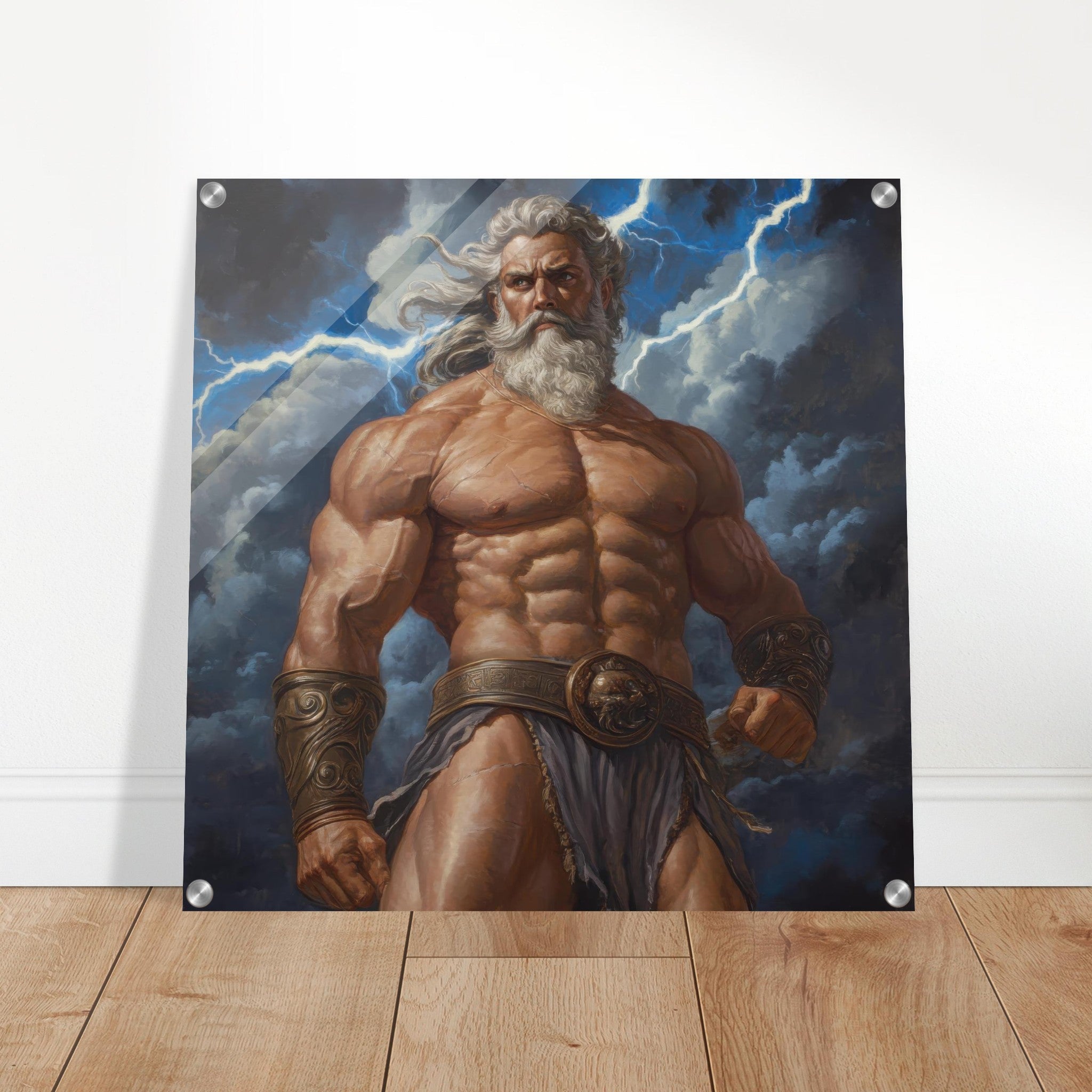 Acrylic Print Square - Zeus on Mount Olympus - Shop Ai Art WebShop - Digital Art online Store
