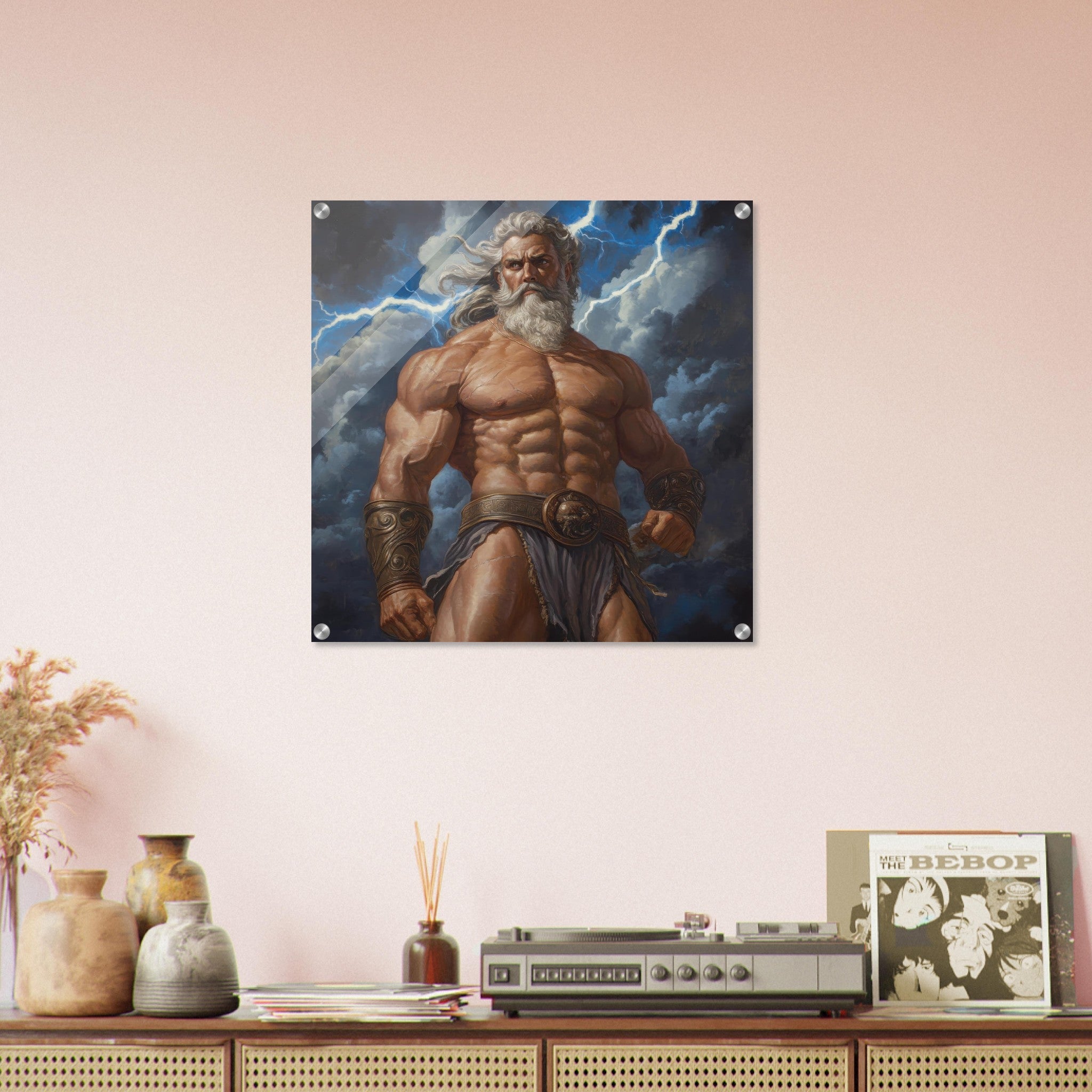Acrylic Print Square - Zeus on Mount Olympus - Shop Ai Art WebShop - Digital Art online Store