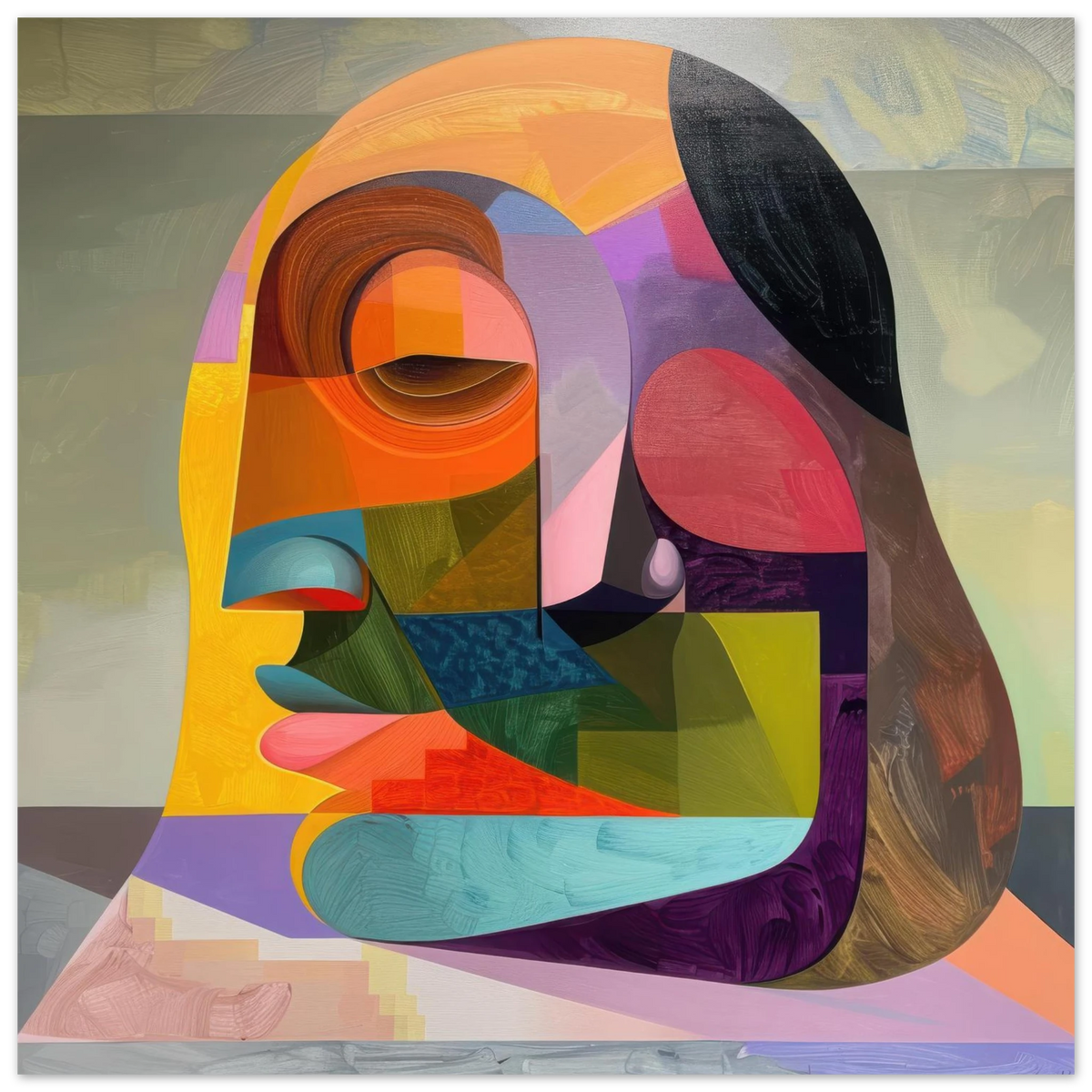 African Face in Abstract Style painting - Shop Ai Art WebShop - Digital Art online Store