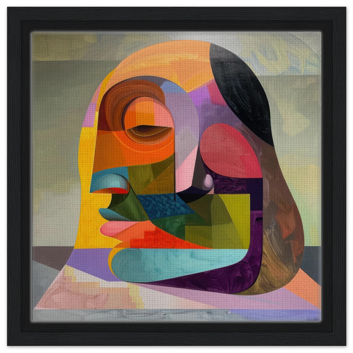 African Face in Abstract Style painting - Shop Ai Art WebShop - Digital Art online Store