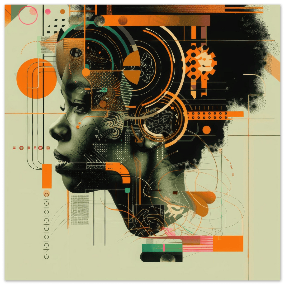 Afrofuturism swedish sharkansas in abstract styl 2 - Shop Ai Art WebShop - Digital Art online Store