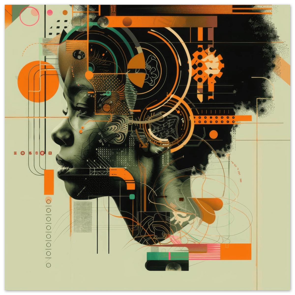 Afrofuturism swedish sharkansas in abstract styl 2 - Shop Ai Art WebShop - Digital Art online Store