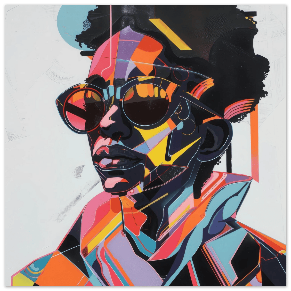 Afrofuturism swedish sharkansas in abstract styl 3 - Shop Ai Art WebShop - Digital Art online Store