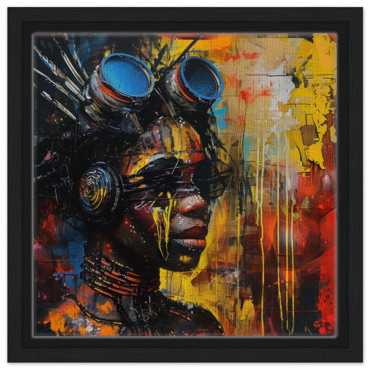 Afrofuturism swedish sharkansas in abstract styl 7 - Shop Ai Art WebShop - Digital Art online Store
