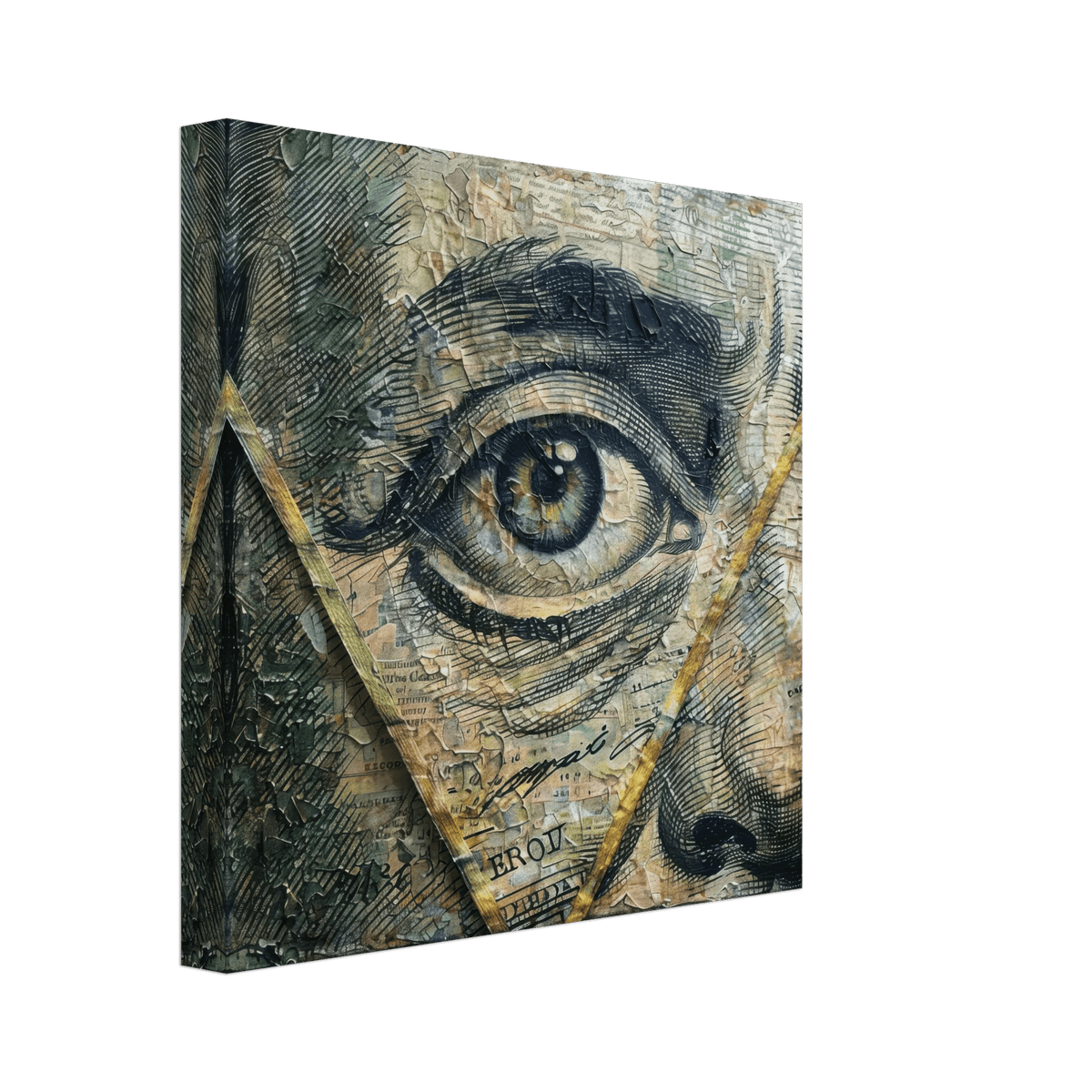 All seeing eye in a 1 dollar bill abstract art - Shop Ai Art WebShop - Digital Art online Store