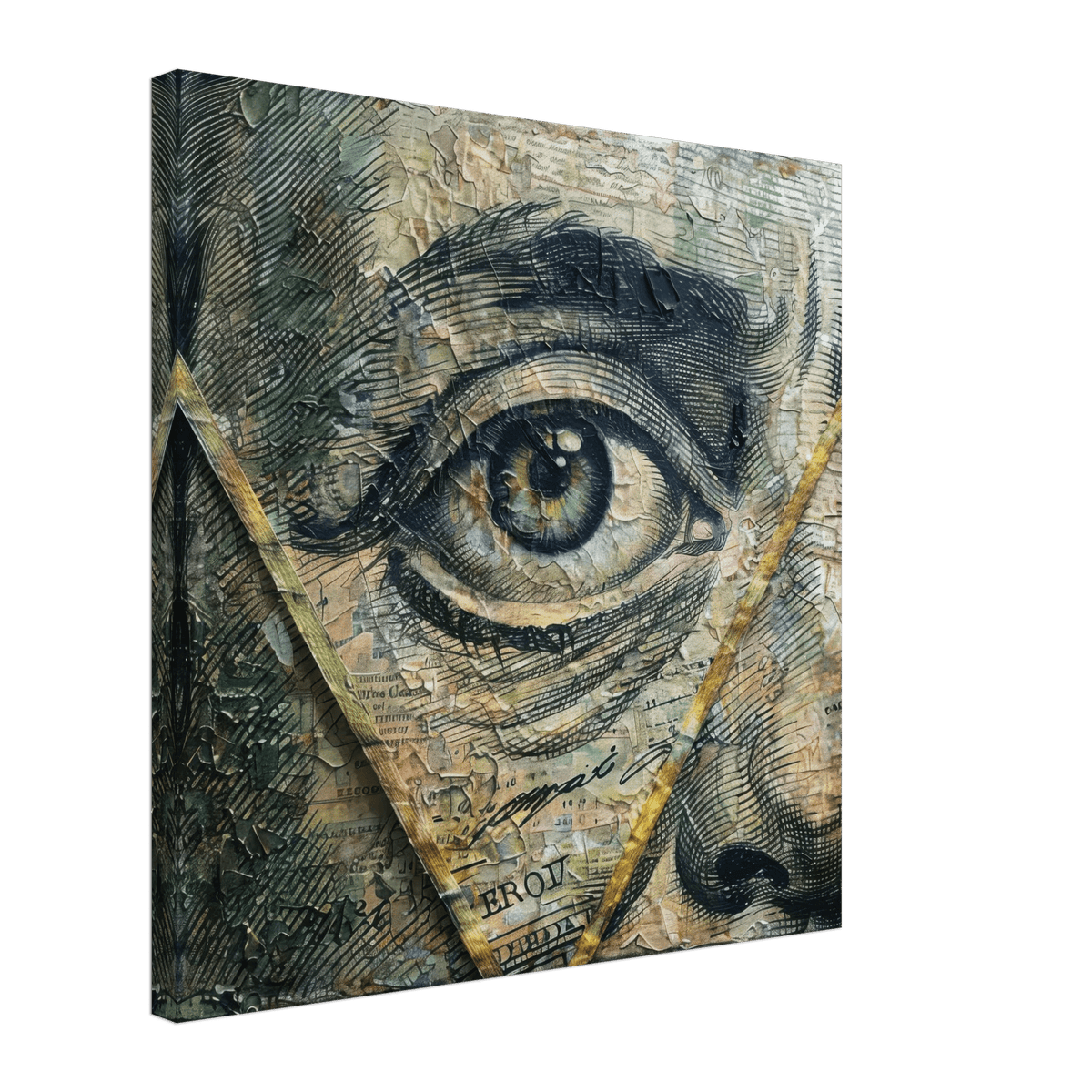 All seeing eye in a 1 dollar bill abstract art - Shop Ai Art WebShop - Digital Art online Store