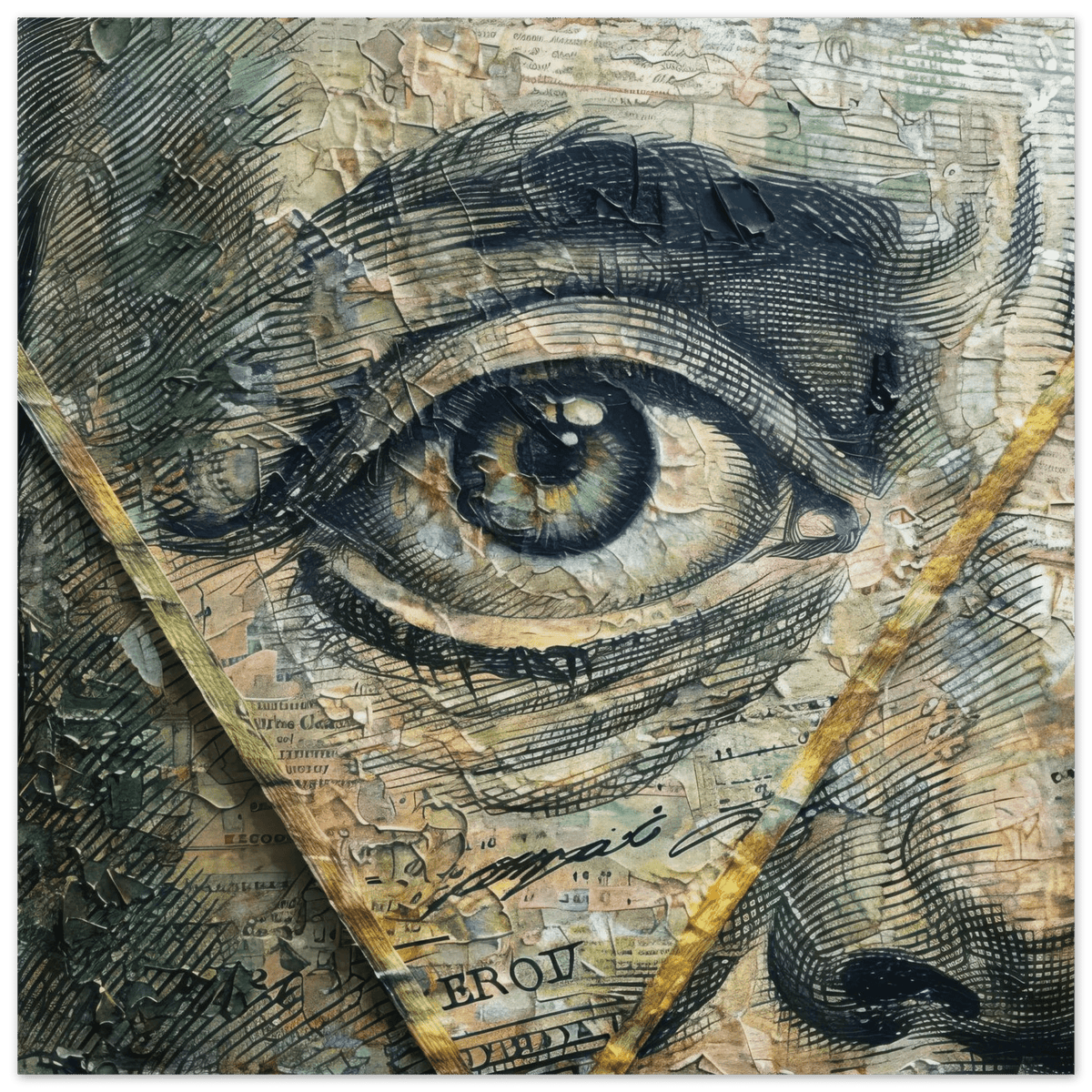 All seeing eye in a 1 dollar bill abstract art - Shop Ai Art WebShop - Digital Art online Store