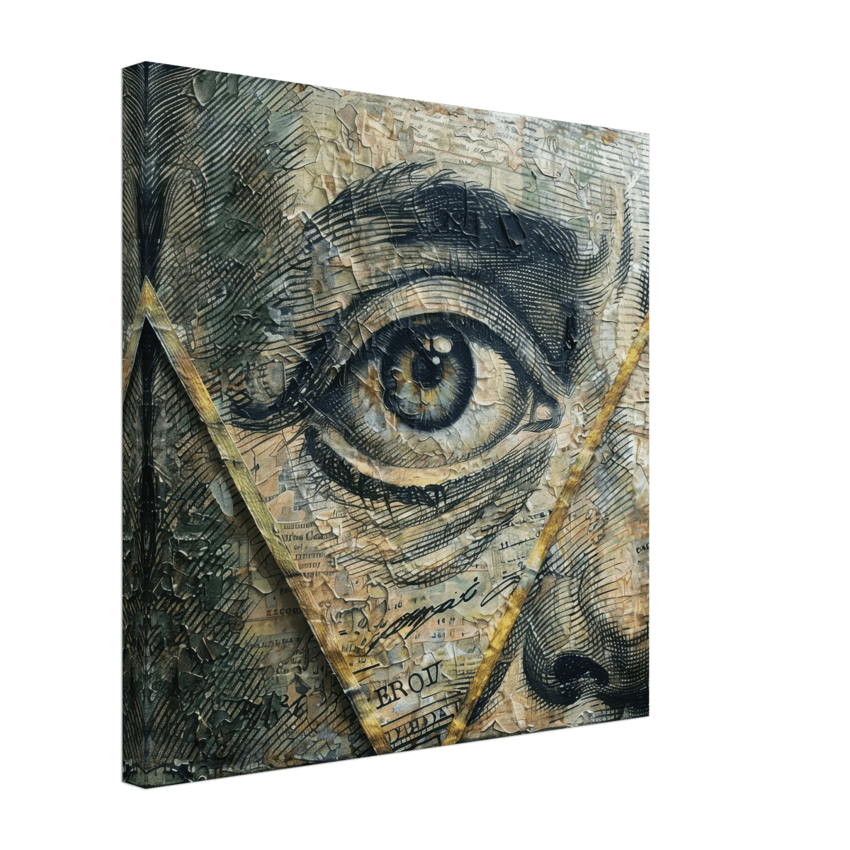 All seeing eye in a 1 dollar bill abstract art - Shop Ai Art WebShop - Digital Art online Store