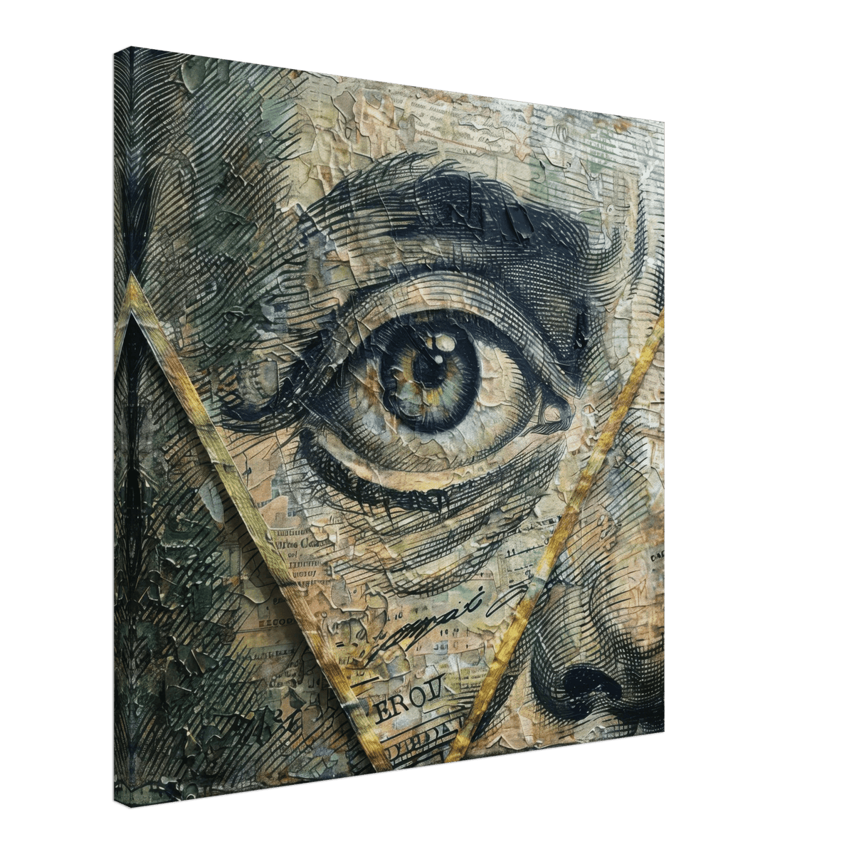 All seeing eye in a 1 dollar bill abstract art - Shop Ai Art WebShop - Digital Art online Store