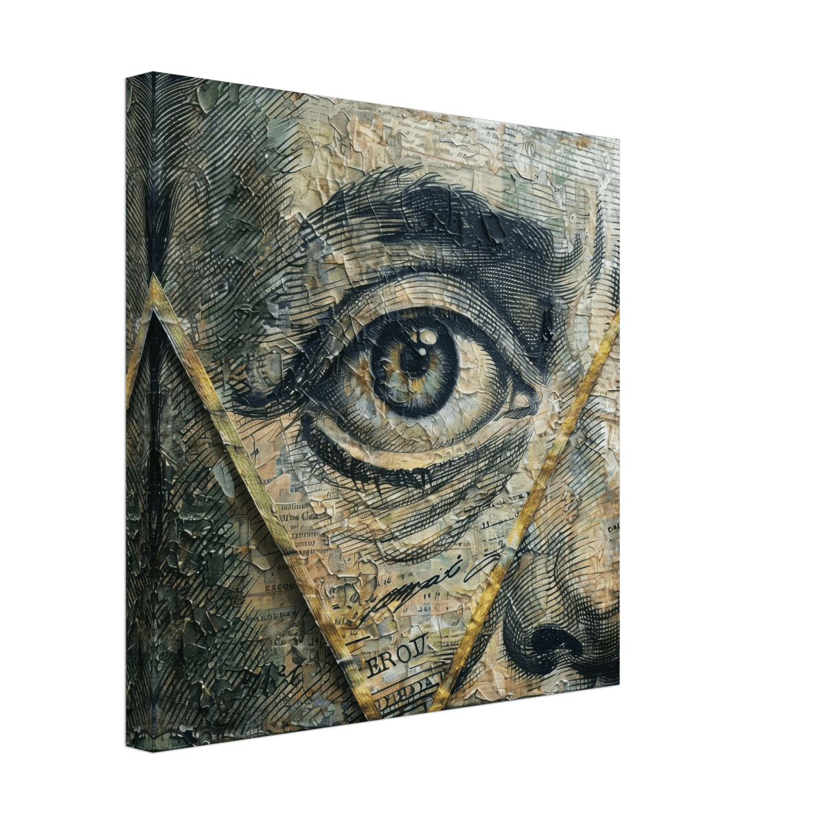 All seeing eye in a 1 dollar bill abstract art - Shop Ai Art WebShop - Digital Art online Store