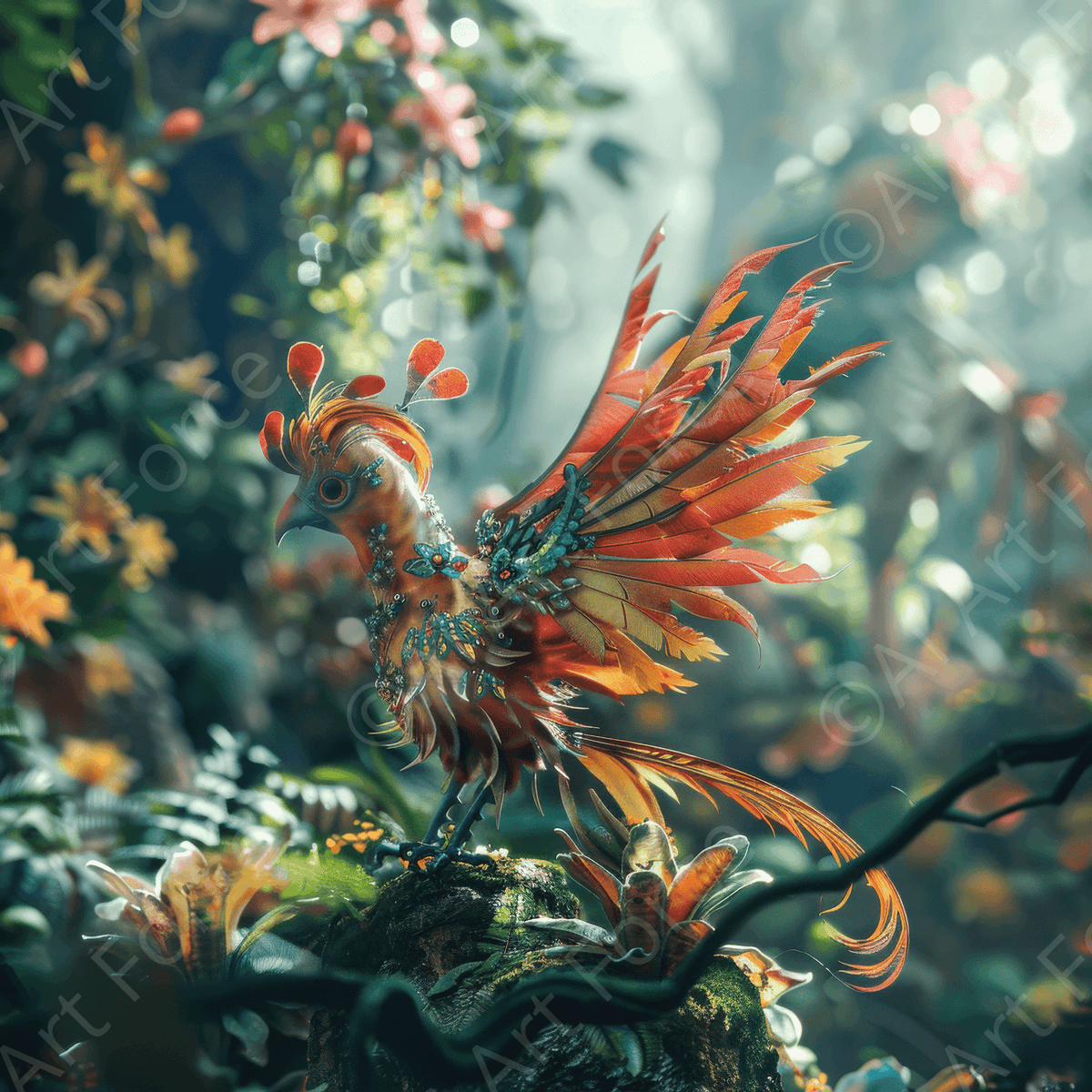 Amazing fantasy world with fantasy creatures 55m birds 2 - Shop Ai Art WebShop - Digital Art online Store