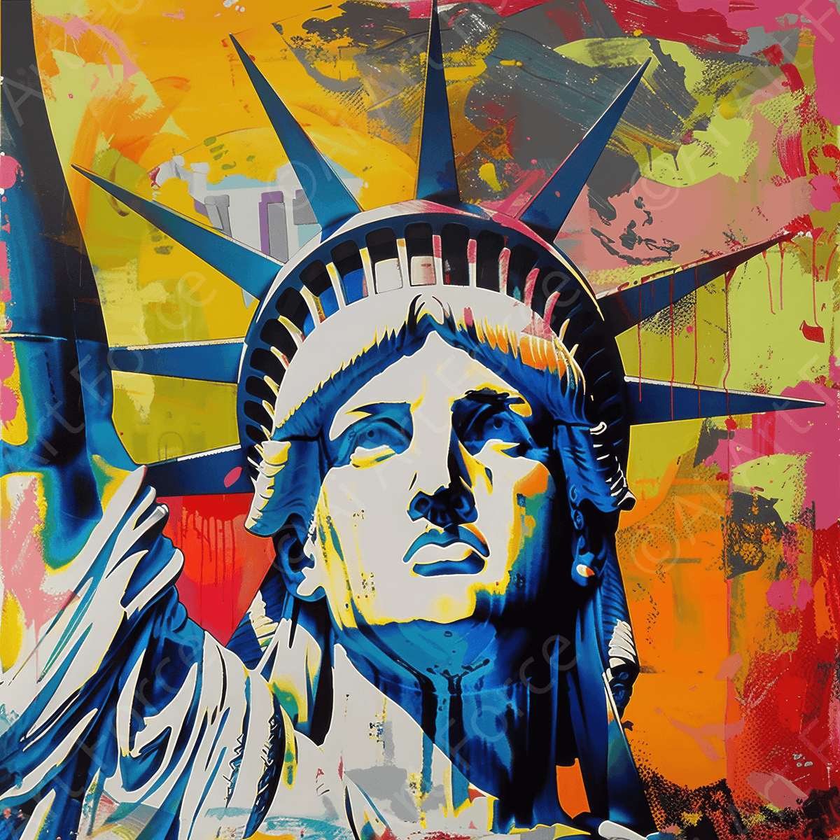 American pop art abstract art style - Shop Ai Art WebShop - Digital Art online Store