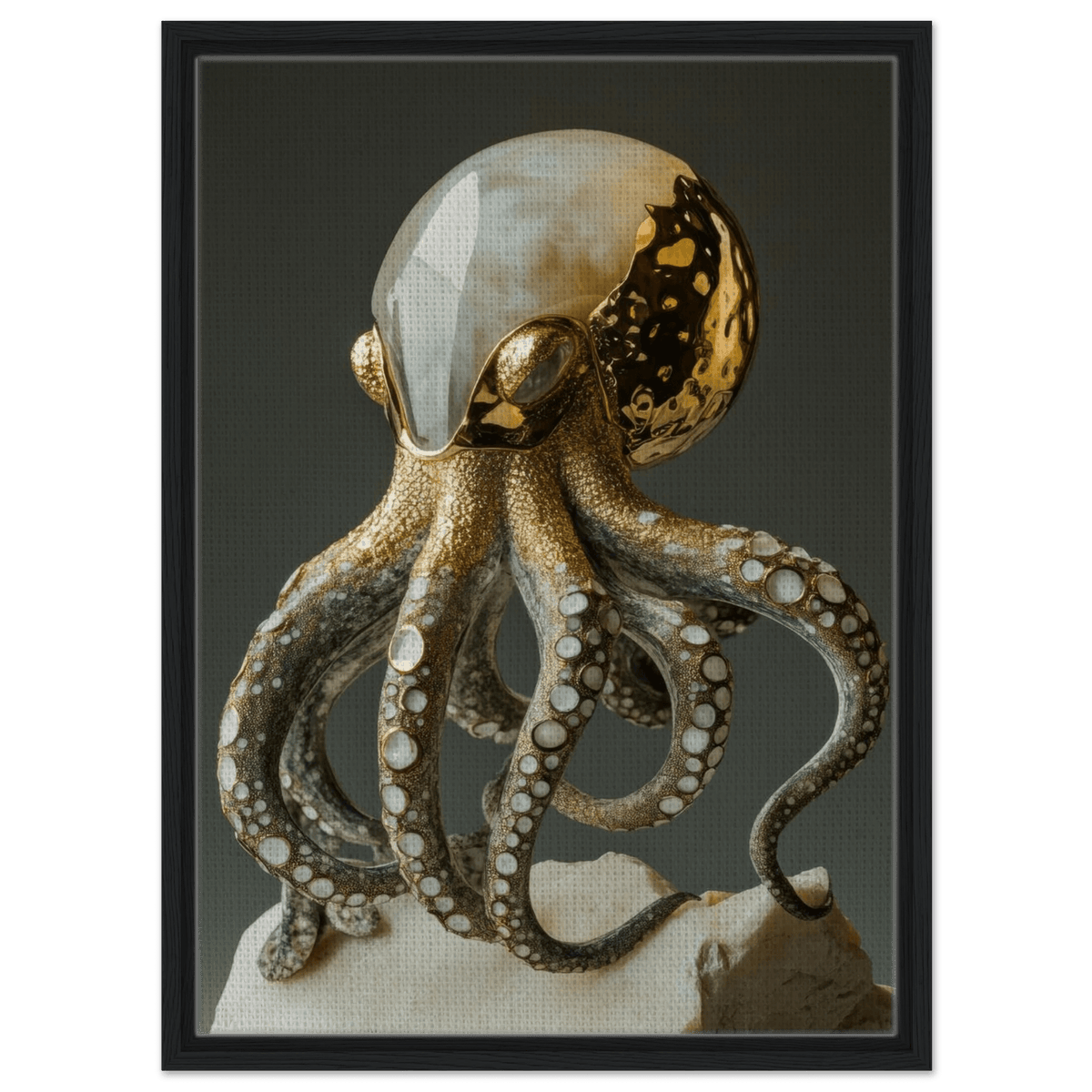 An Hybrid golden crystal octopus - Shop Ai Art WebShop - Digital Art online Store