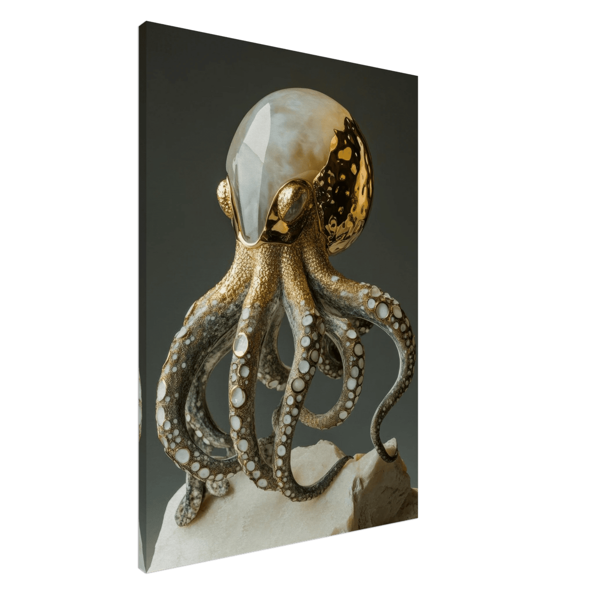 An Hybrid golden crystal octopus - Shop Ai Art WebShop - Digital Art online Store