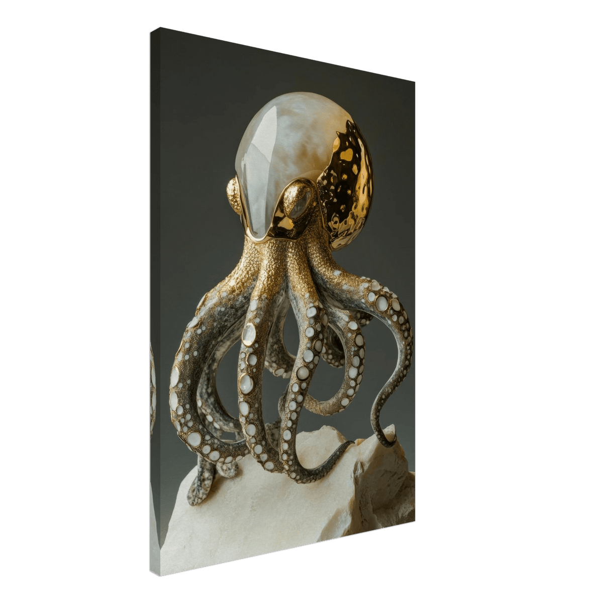 An Hybrid golden crystal octopus - Shop Ai Art WebShop - Digital Art online Store