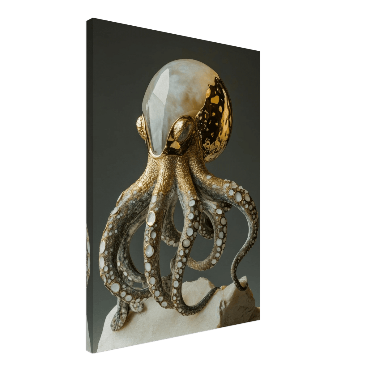 An Hybrid golden crystal octopus - Shop Ai Art WebShop - Digital Art online Store