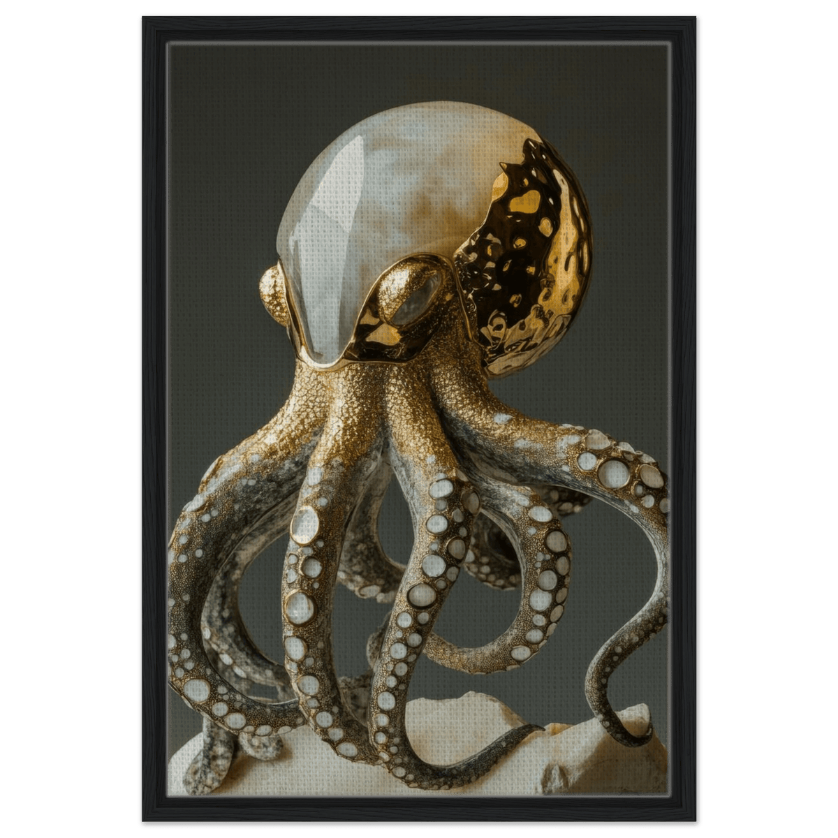 An Hybrid golden crystal octopus - Shop Ai Art WebShop - Digital Art online Store