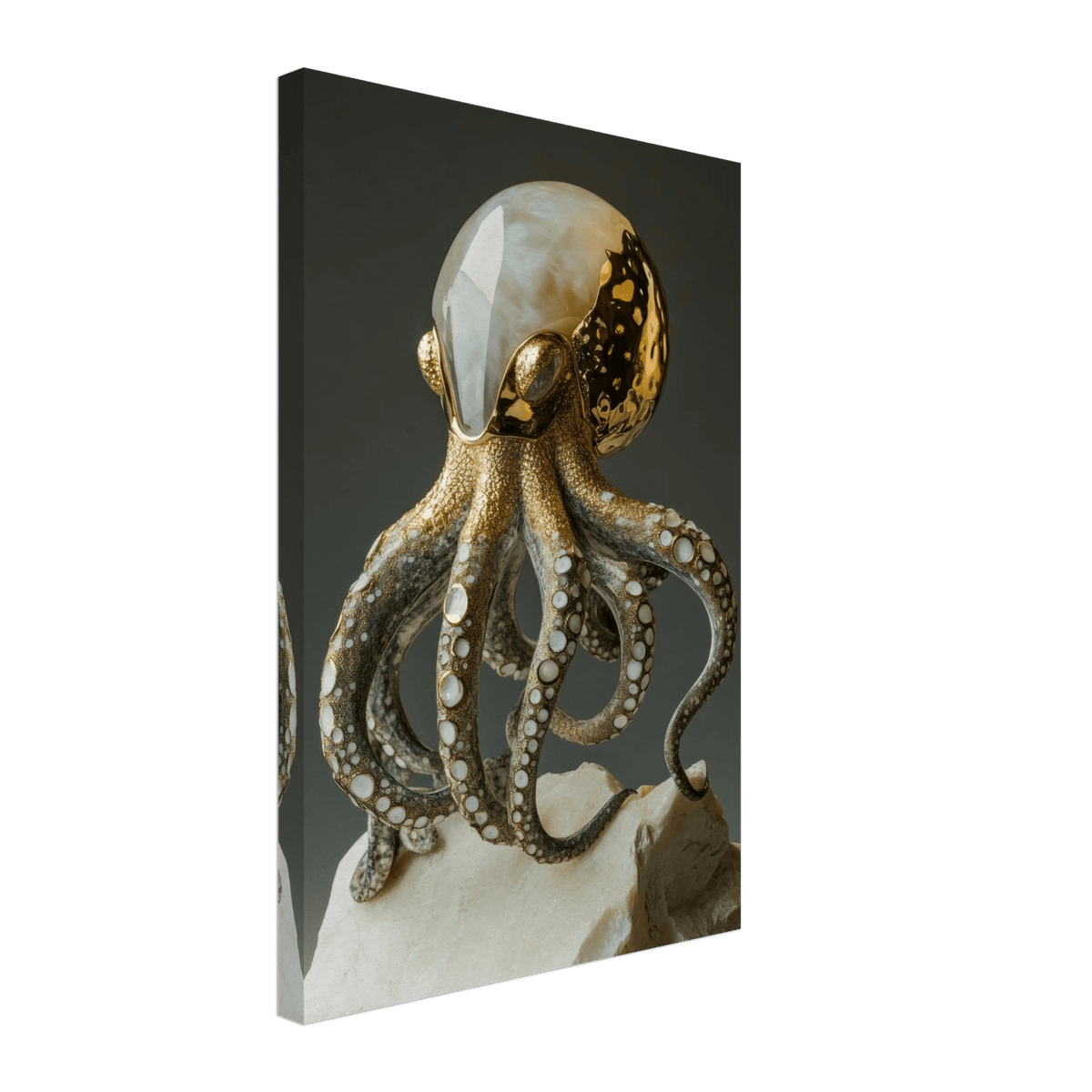 An Hybrid golden crystal octopus - Shop Ai Art WebShop - Digital Art online Store