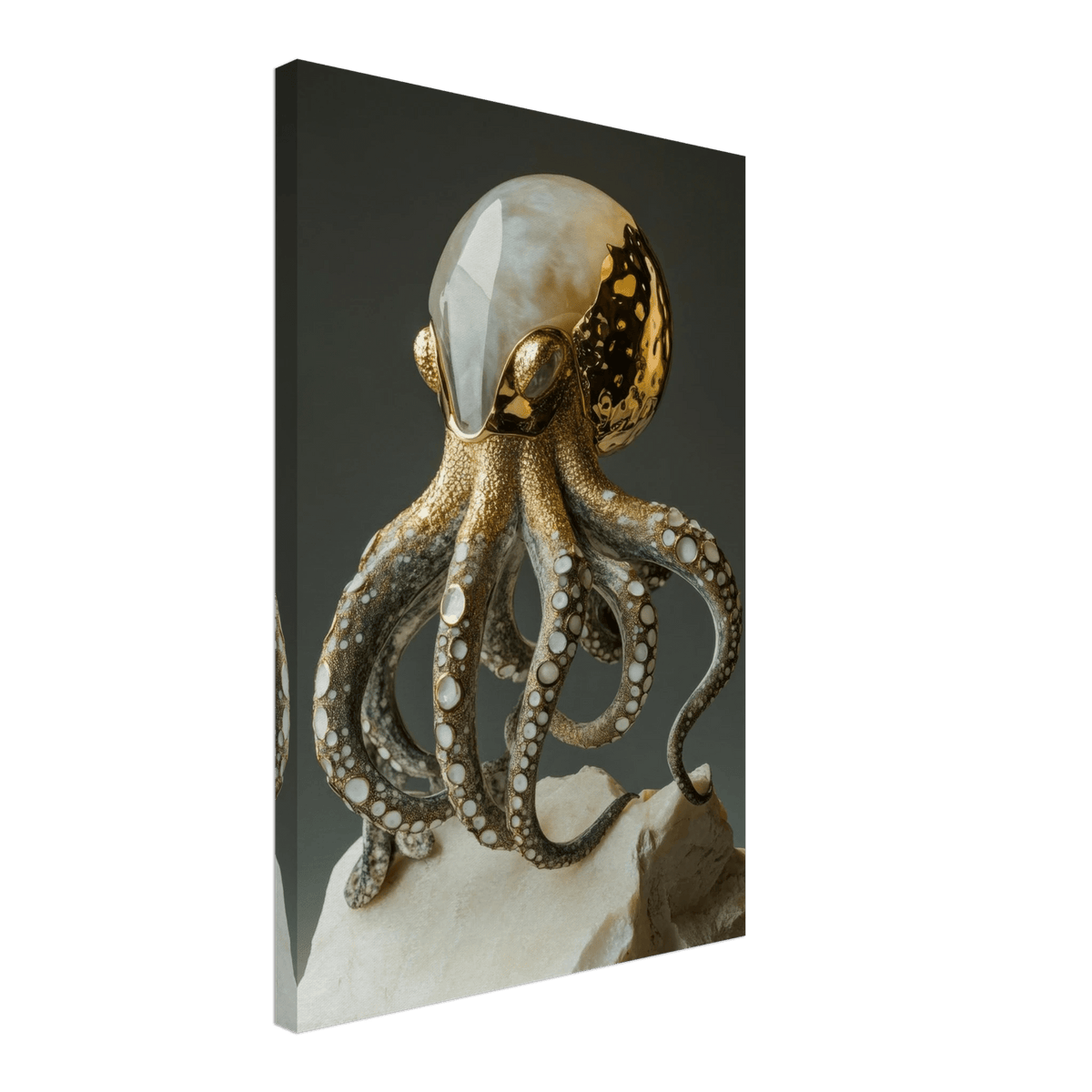 An Hybrid golden crystal octopus - Shop Ai Art WebShop - Digital Art online Store