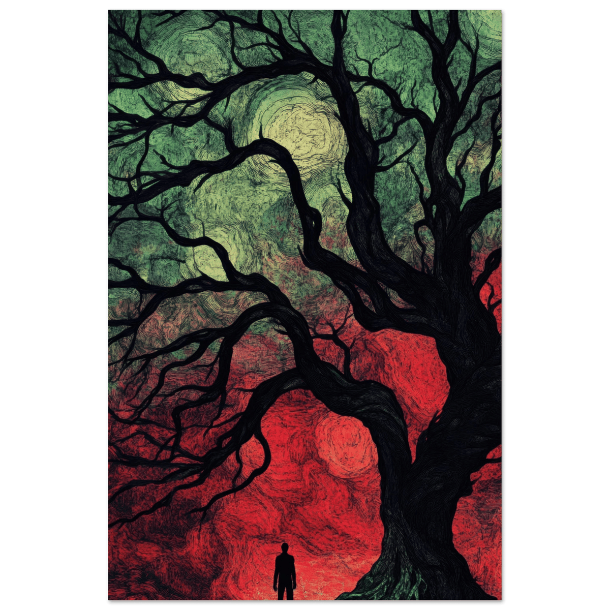 Ancient trees twist into monstrous contorted fig 1 - Shop Ai Art WebShop - Digital Art online Store