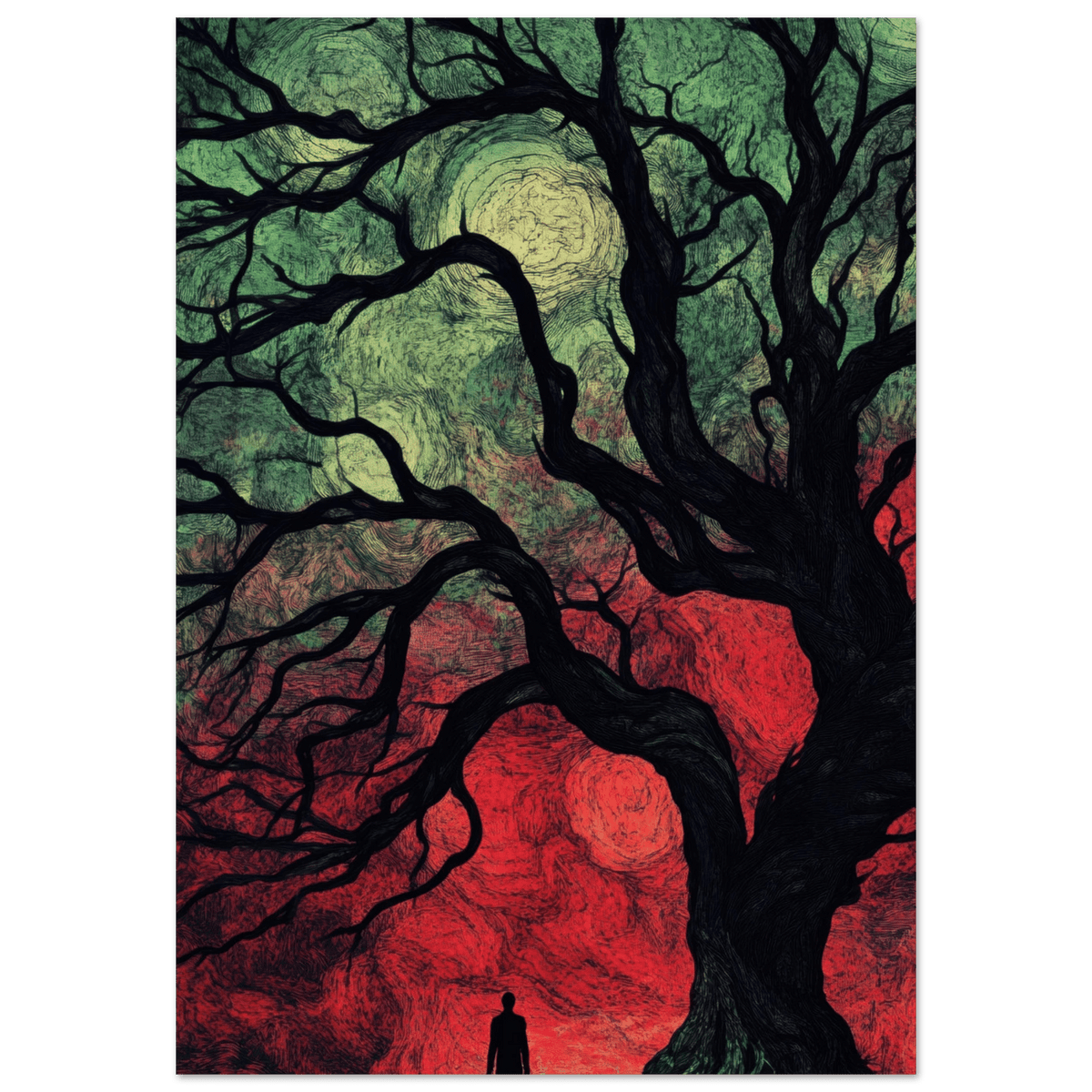 Ancient trees twist into monstrous contorted fig 1 - Shop Ai Art WebShop - Digital Art online Store