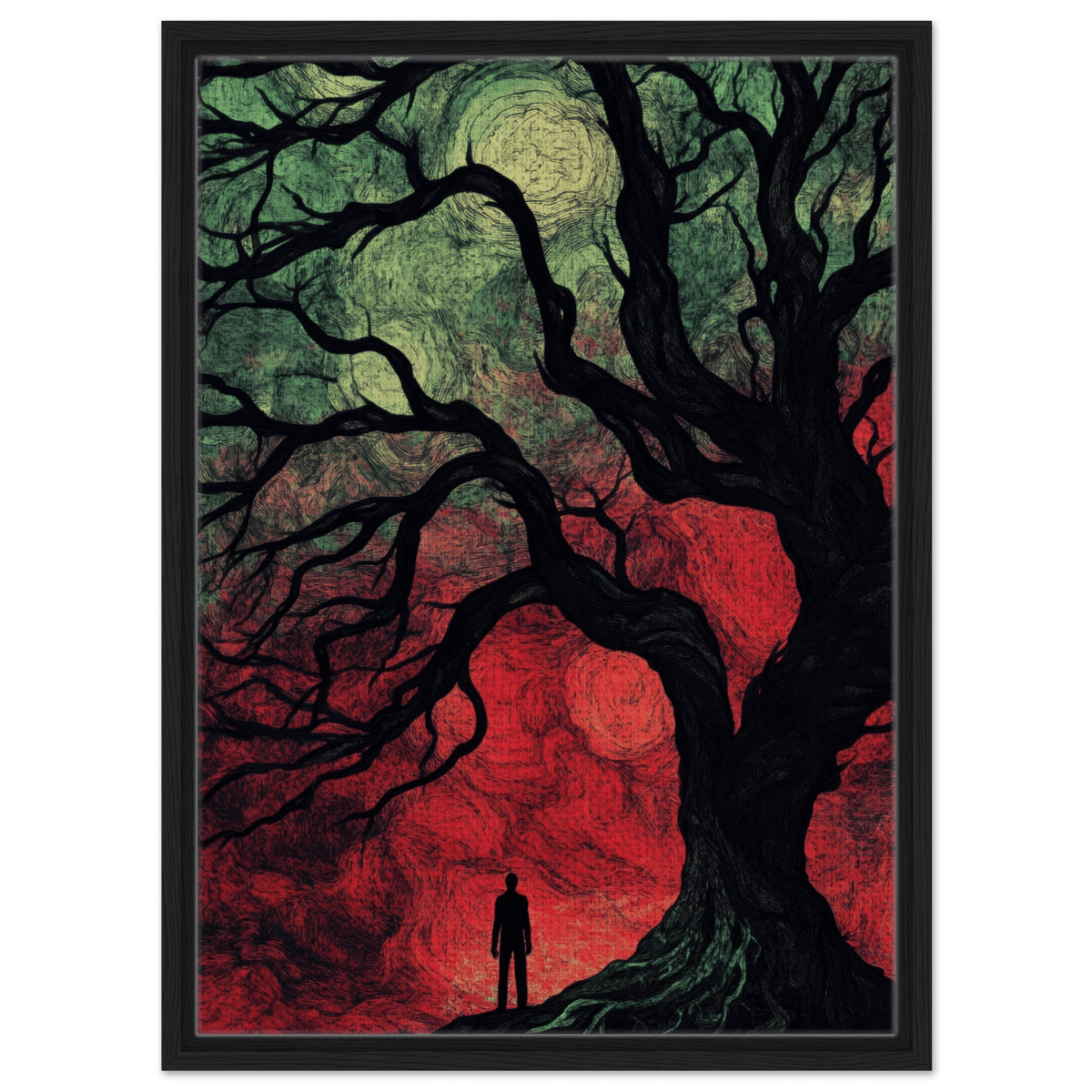 Ancient trees twist into monstrous contorted fig 1 - Shop Ai Art WebShop - Digital Art online Store